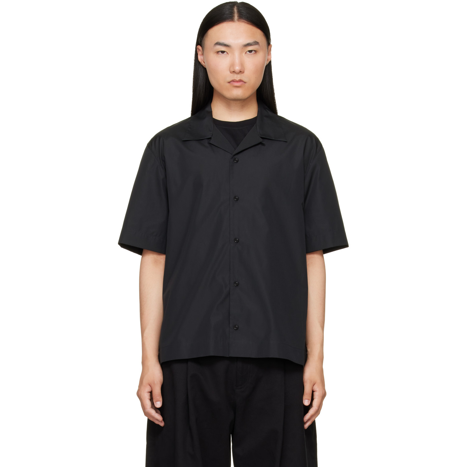 Givenchy Black Photographic Negative Print Poplin Shirt