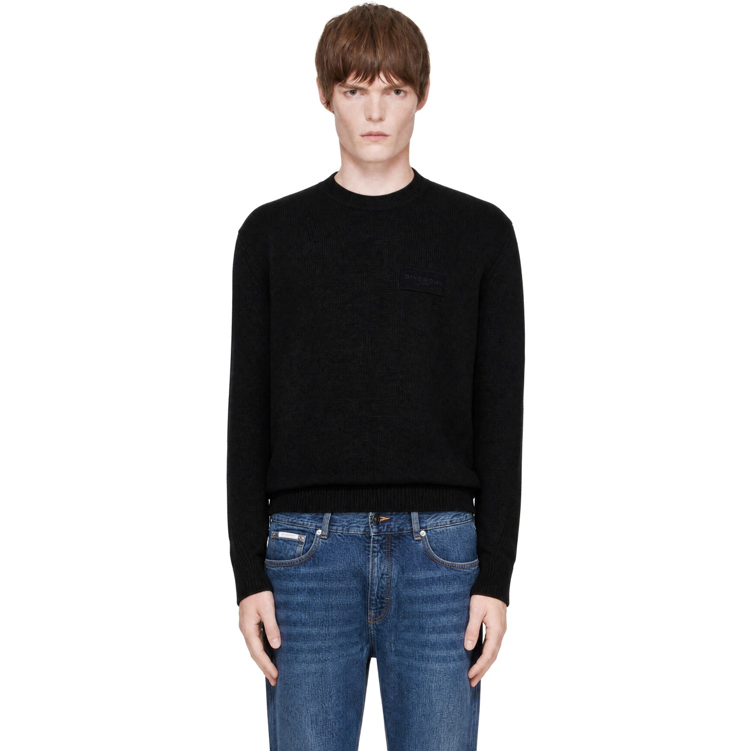 Givenchy Black Couture Seam Wool & Cashmere Sweater
