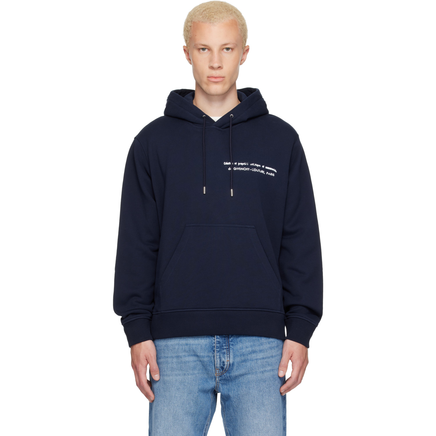 Givenchy Navy Couture Seam Archive Print Hoodie