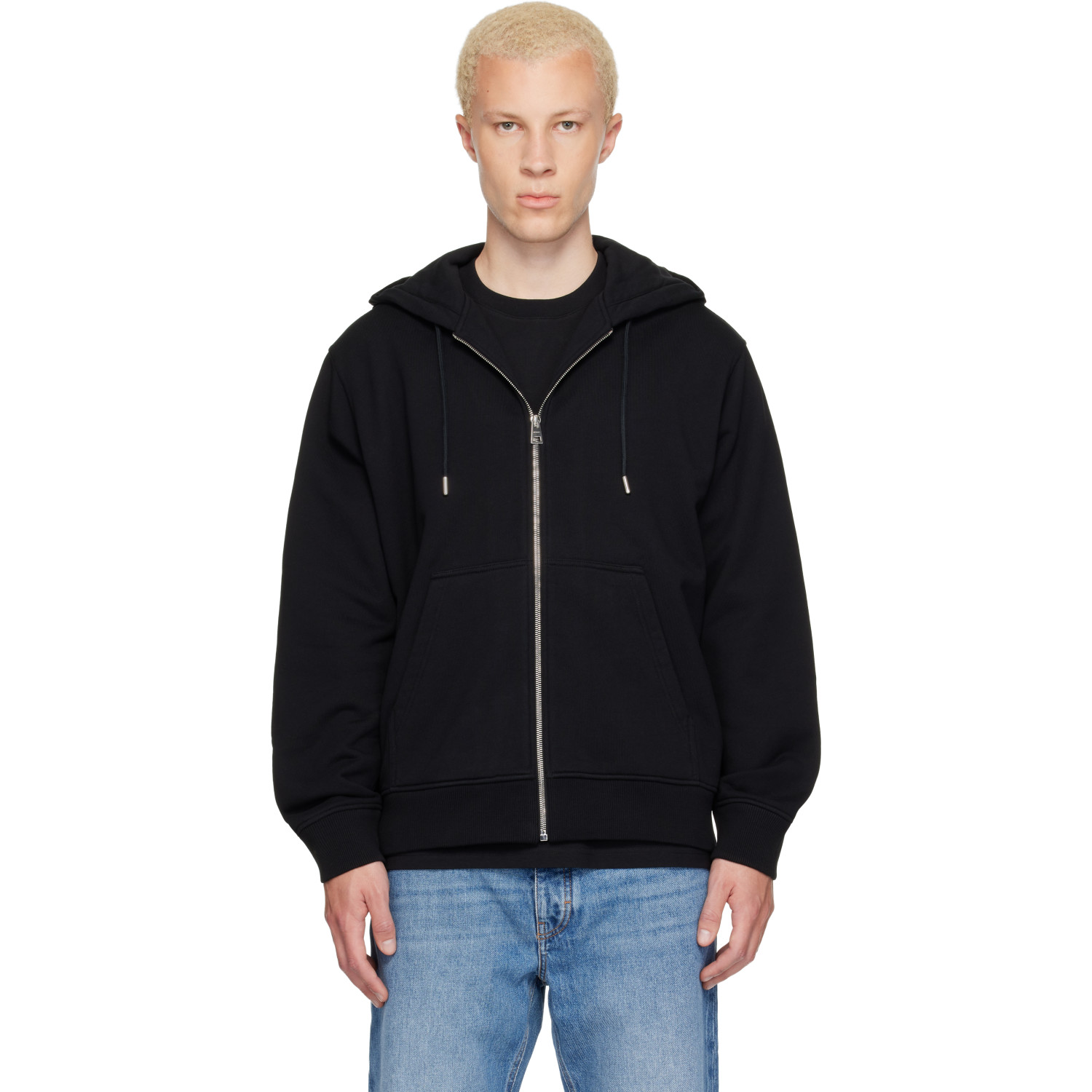 Givenchy Black Zipped Photographic Negative Print Hoodie