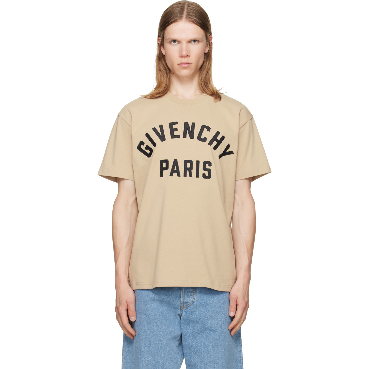 Givenchy Beige 'Givenchy Paris' Cotton T-shirt