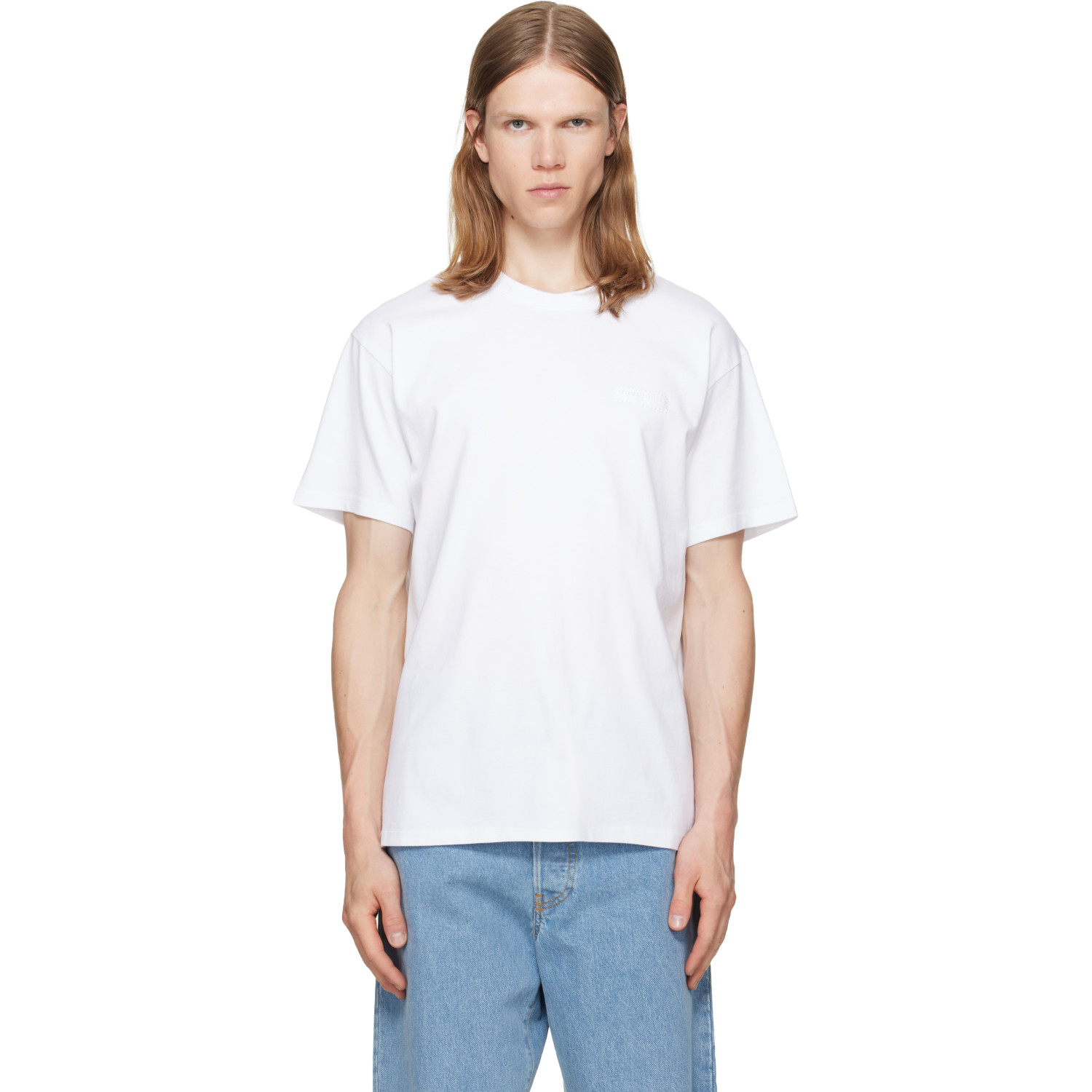 Givenchy White 'Givenchy Paris' Grosgrain T-shirt