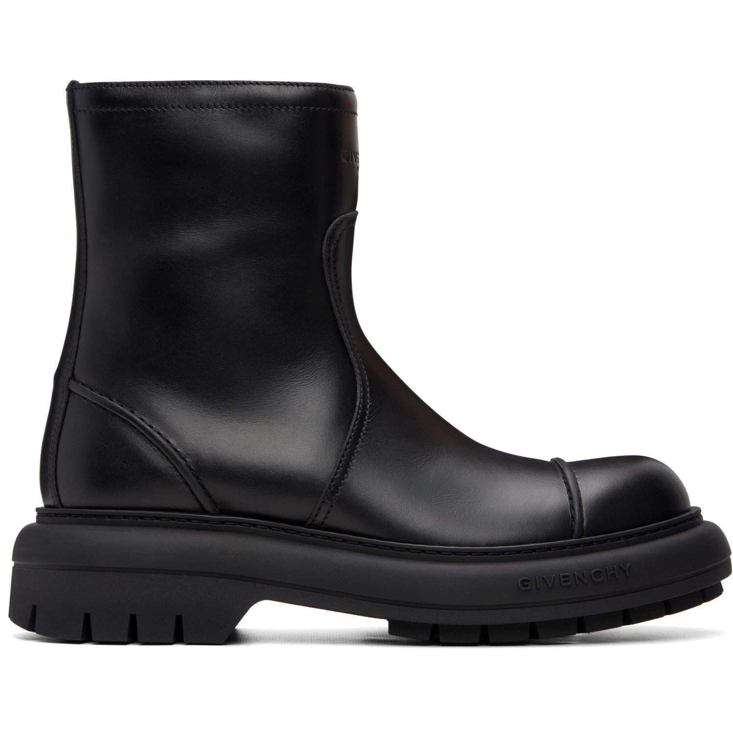 Givenchy Black 'Givenchy Cargo' Biker Leather Boots