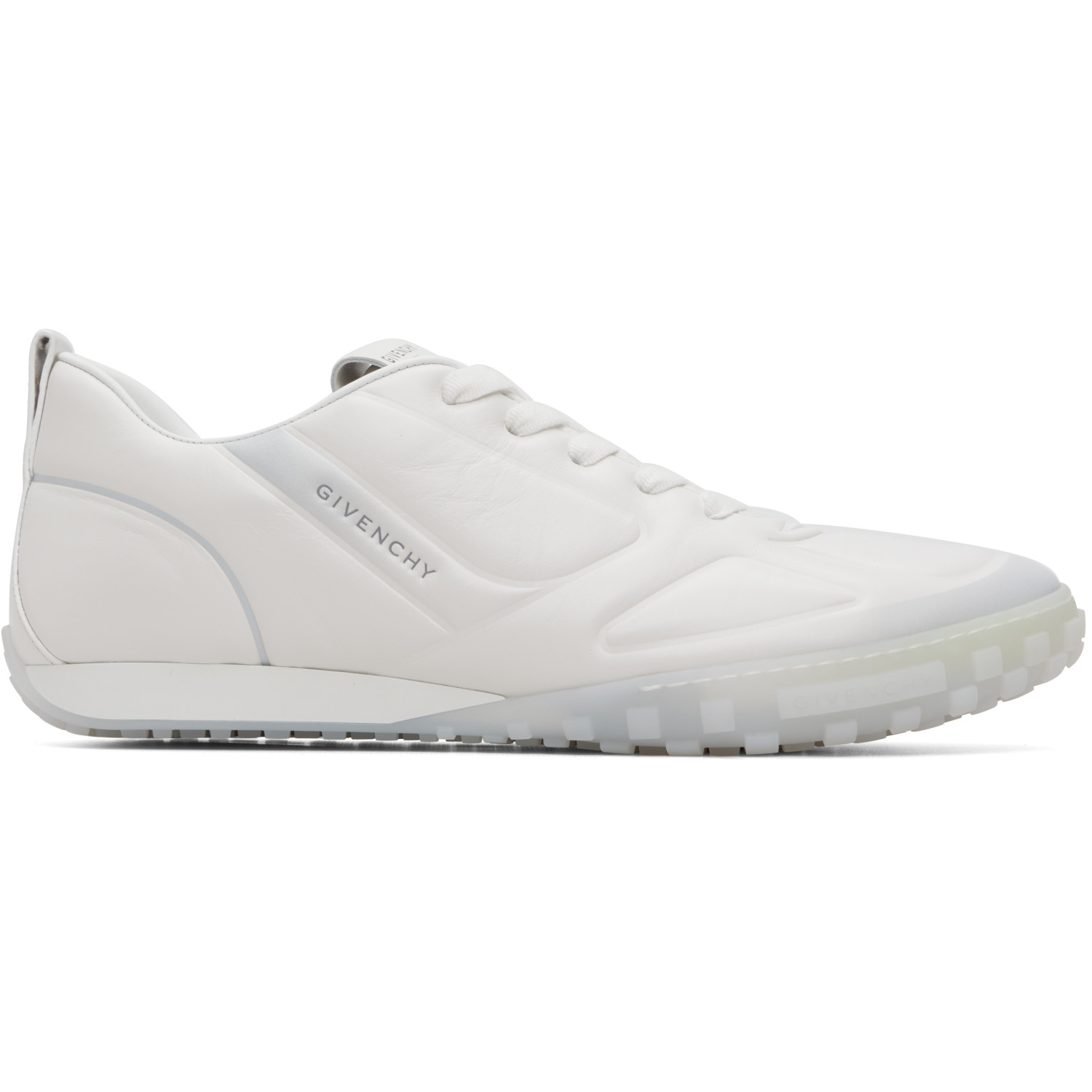 Givenchy White Glide Leather Sneakers In White/grey