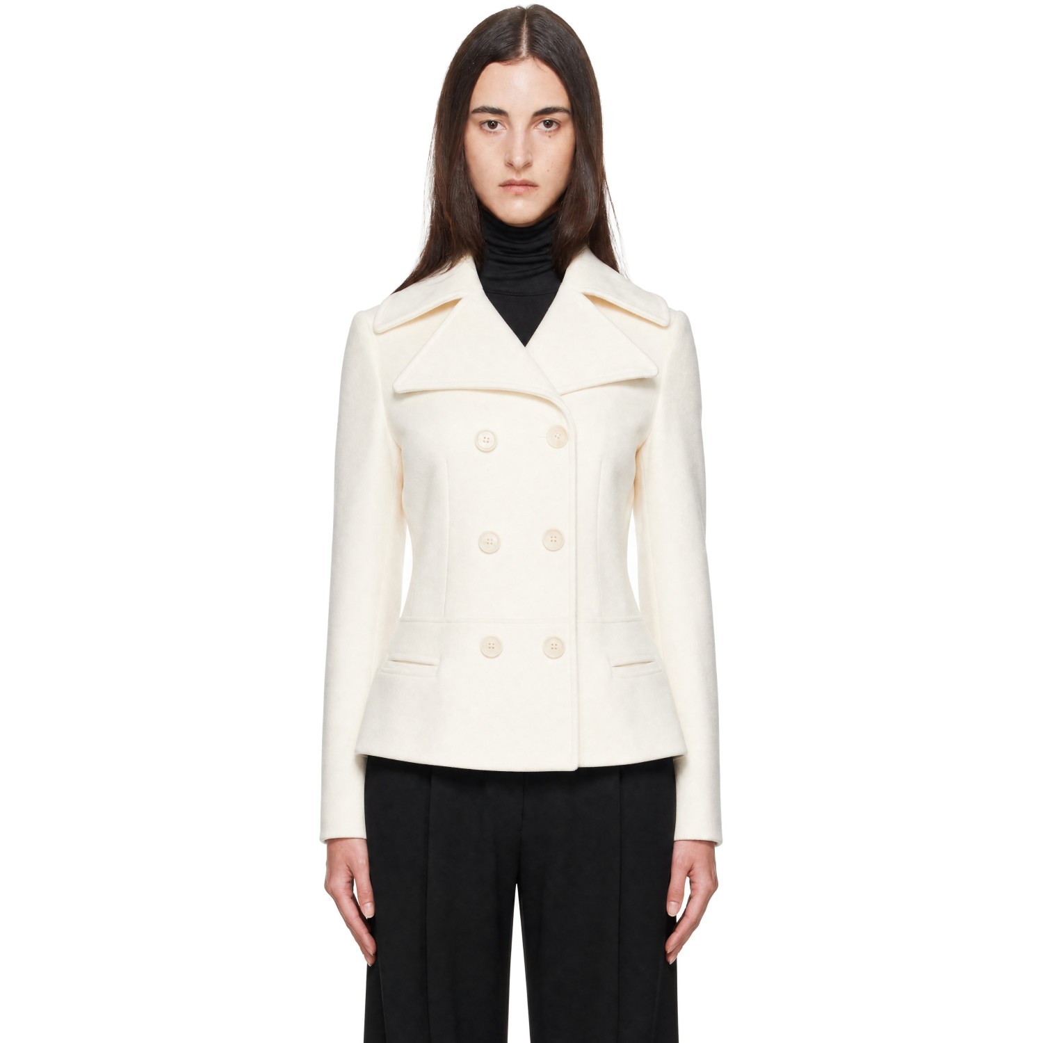 Proenza Schouler Off-White Romane Compact Melton Wool Jacket