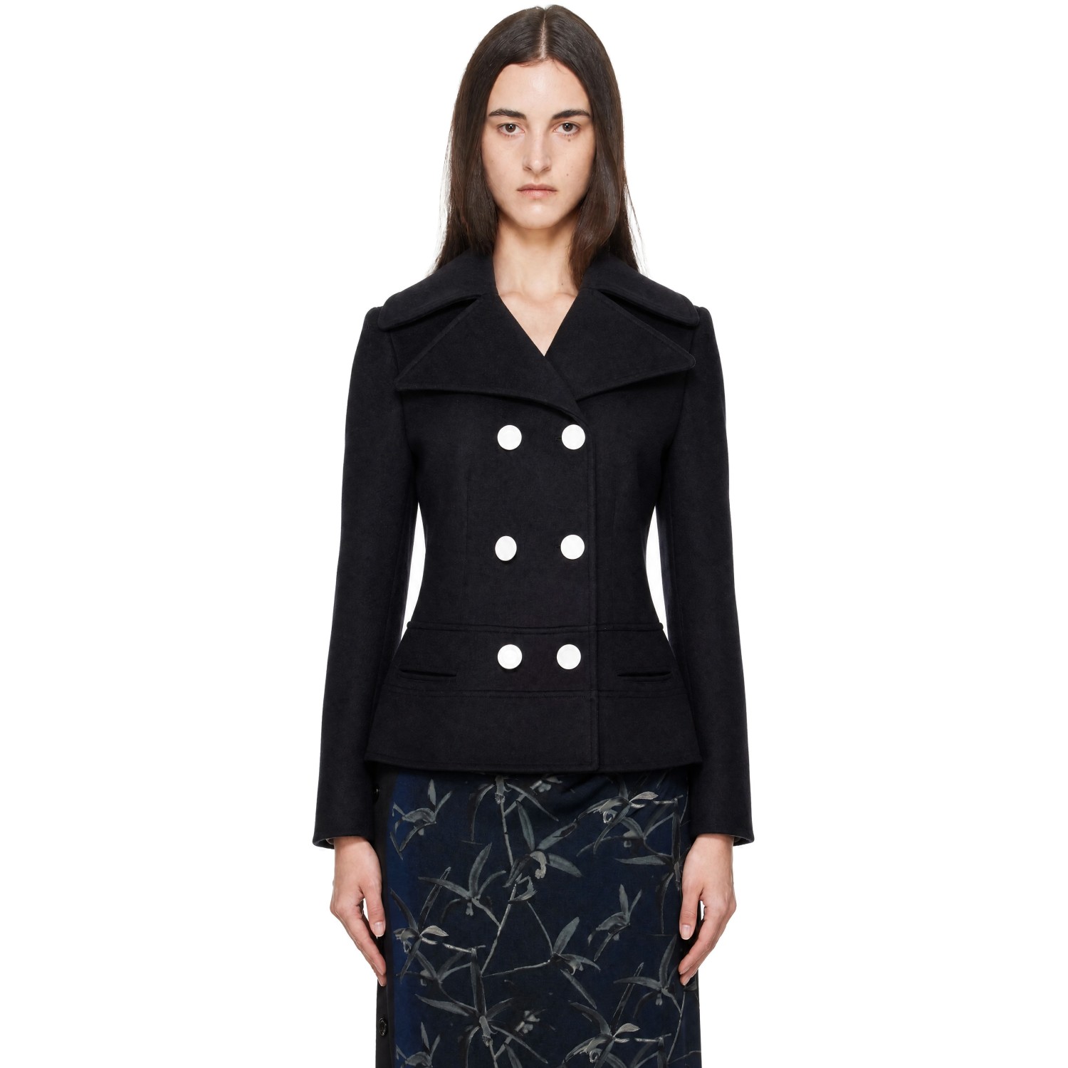 Proenza Schouler Black Romane Compact Melton Wool Jacket