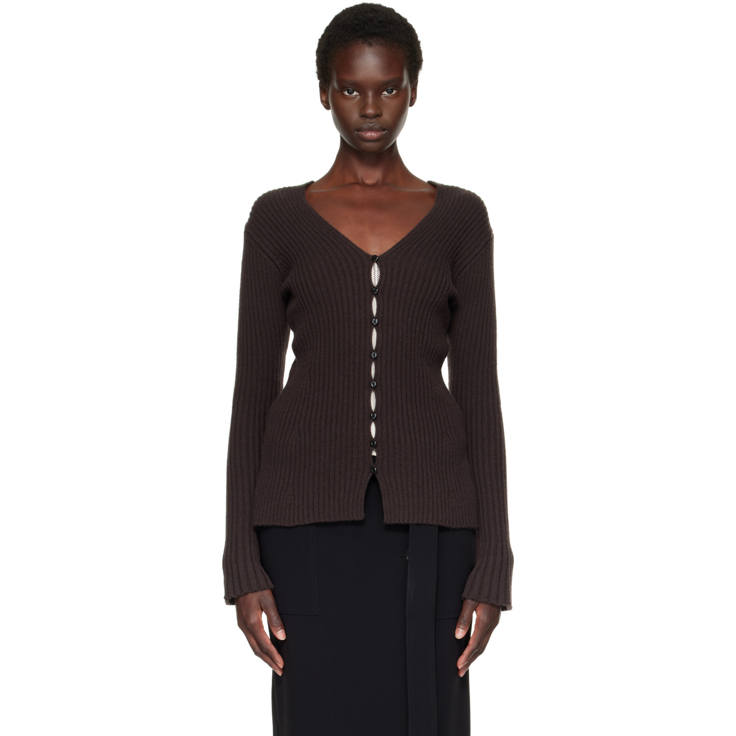 Proenza Schouler Brown Valeria Cardigan