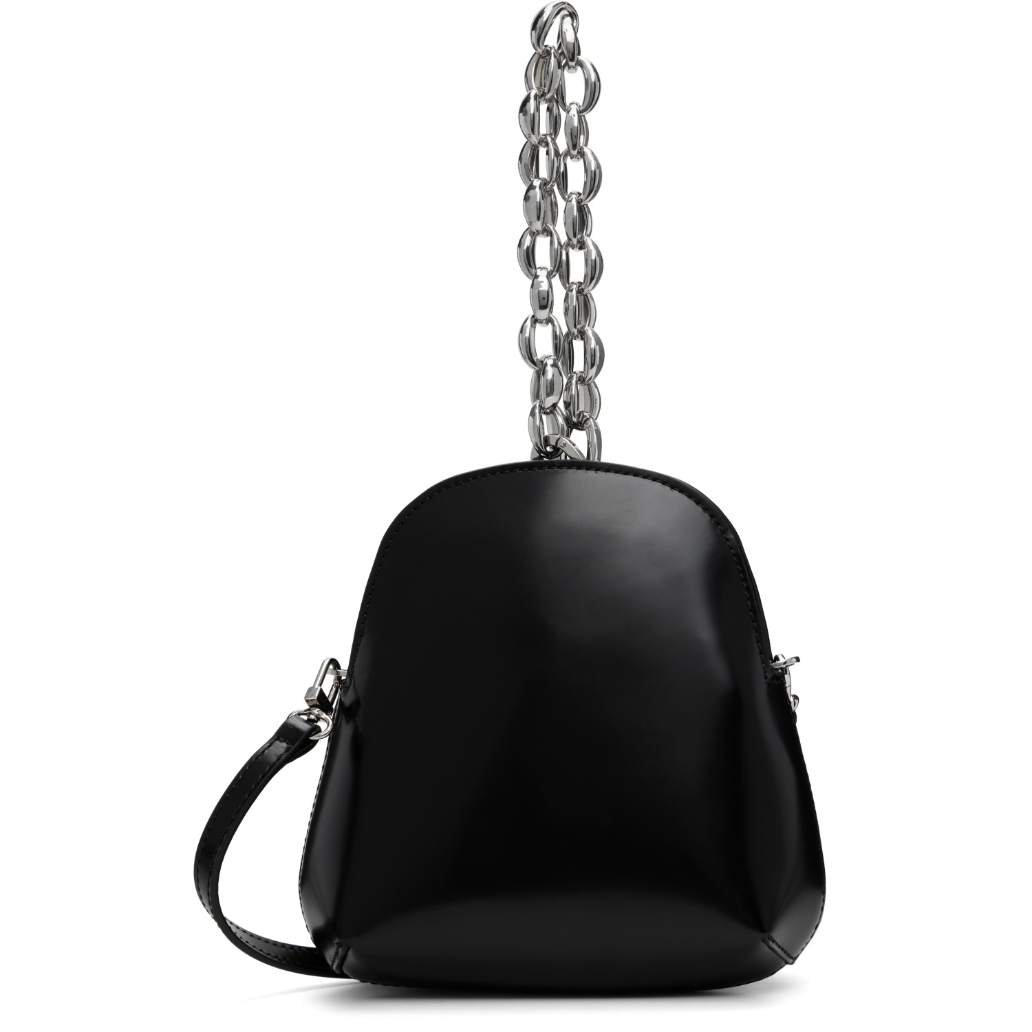 BY FAR Black Koko Semi Patent Leather Bag