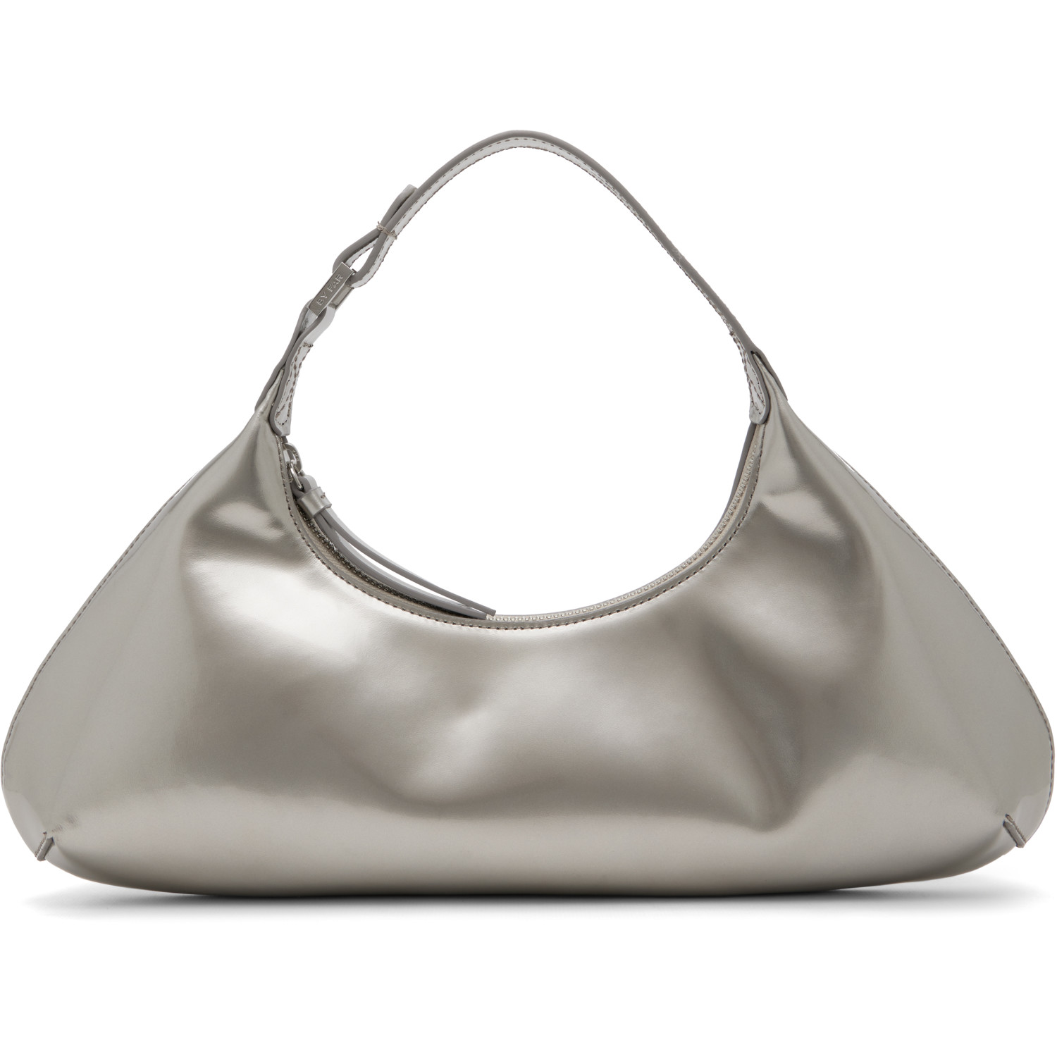 BY FAR Silver Amberette Metallic Leather Bag