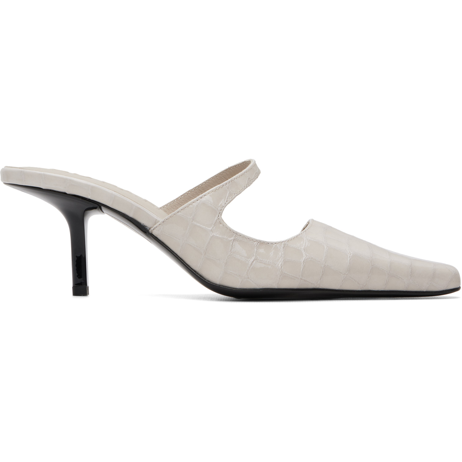 BY FAR White Serena Closed Toe Heels