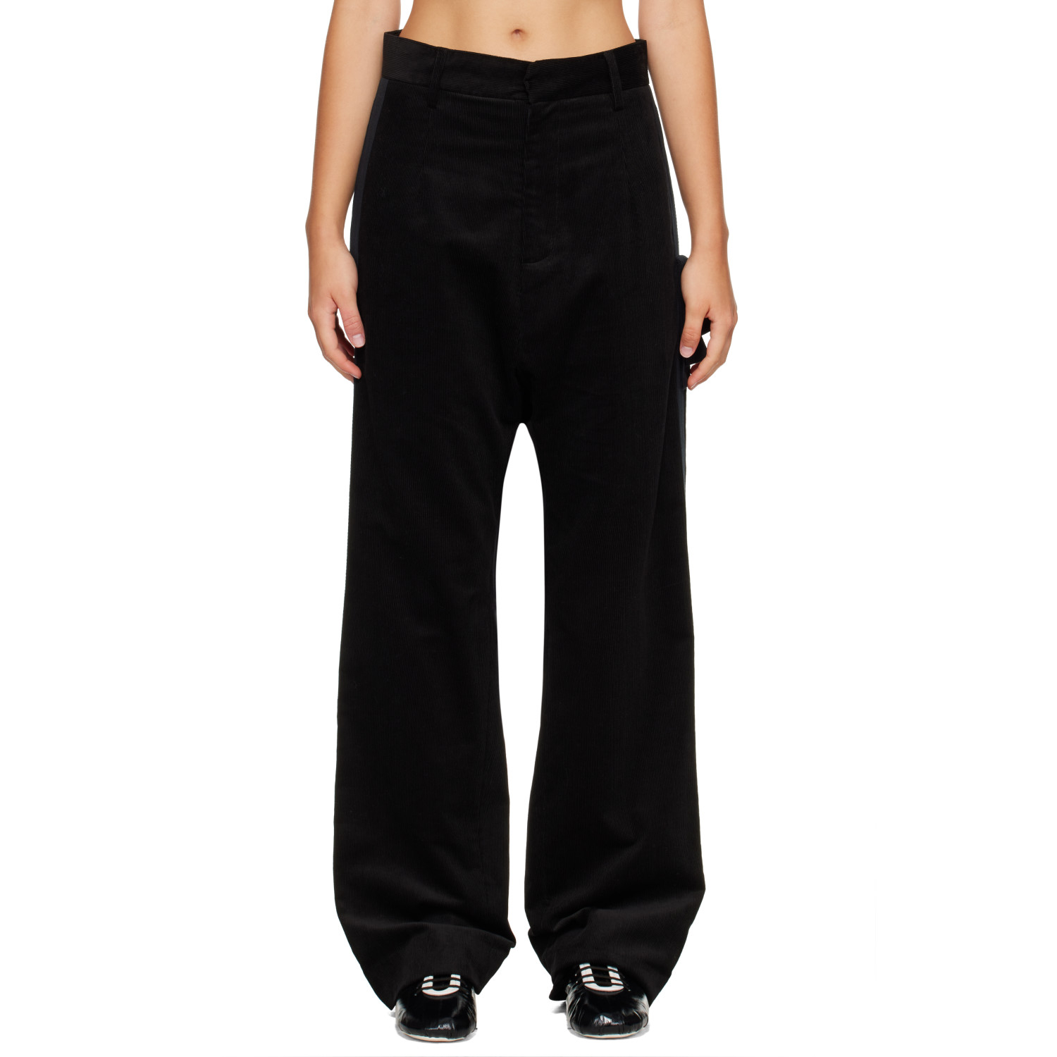 Stefan Cooke Black Cord Tux Trousers