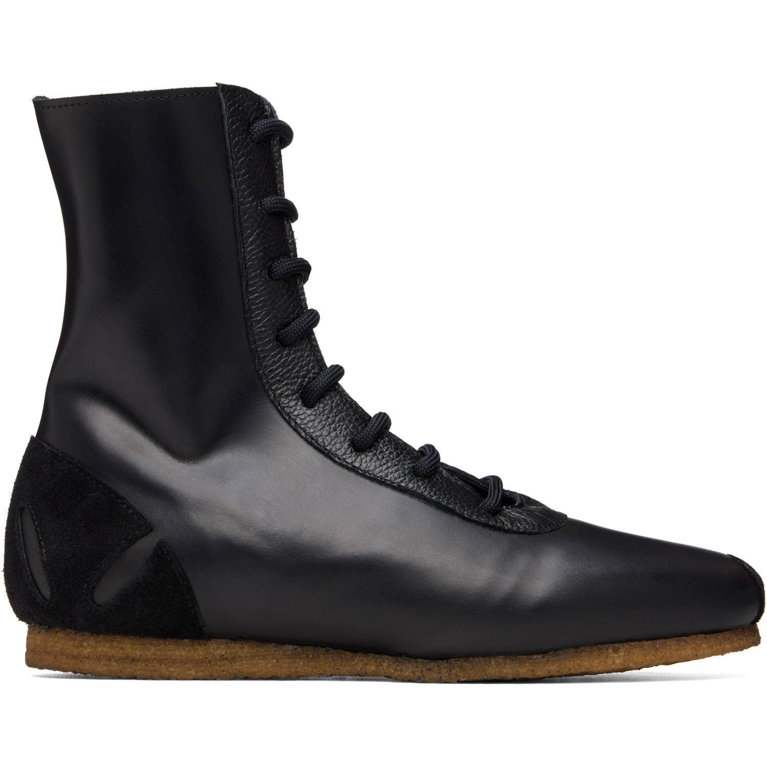 Stefan Cooke Black Slash Heel Boxer Sneakers