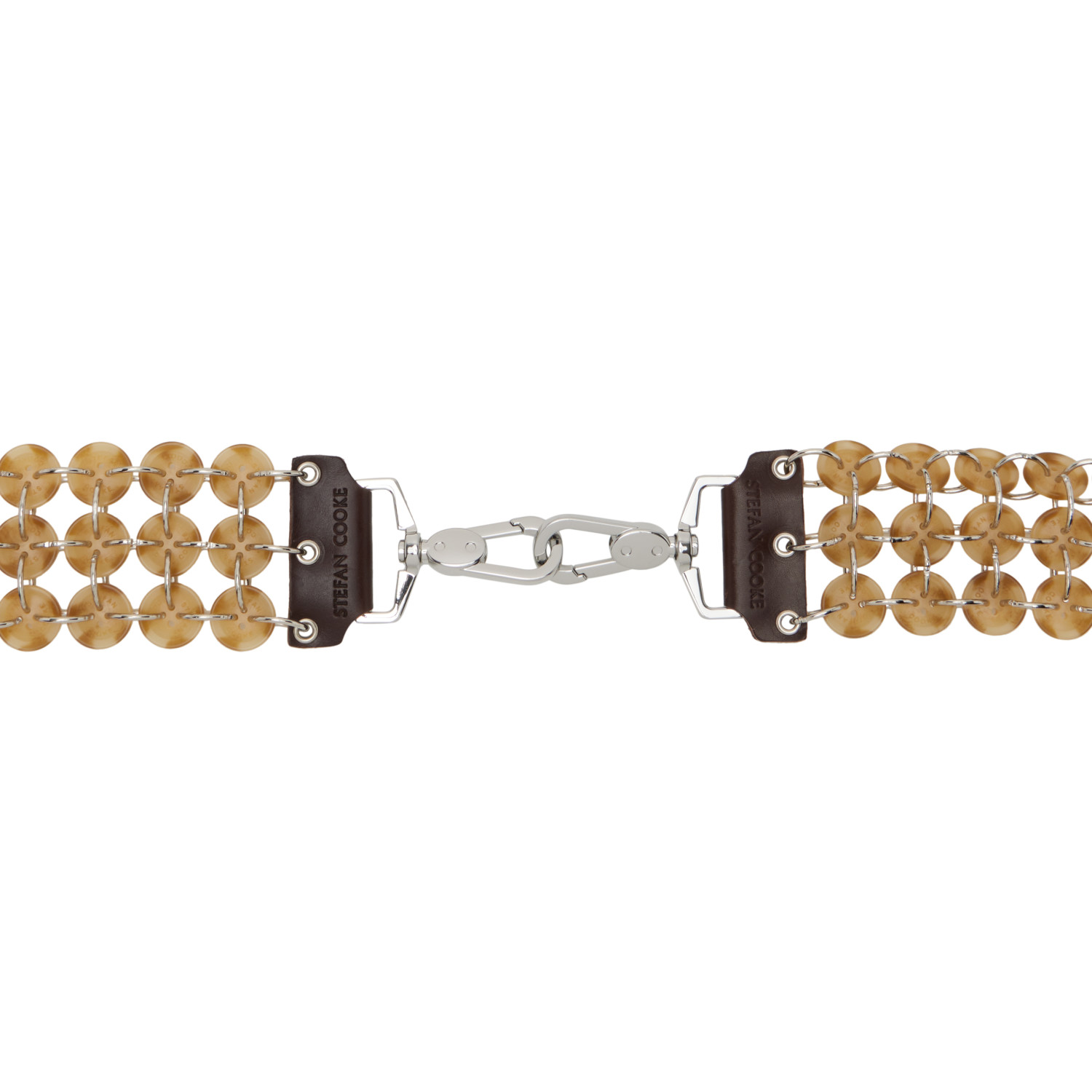 Stefan Cooke Beige & Silver Button Bag Strap