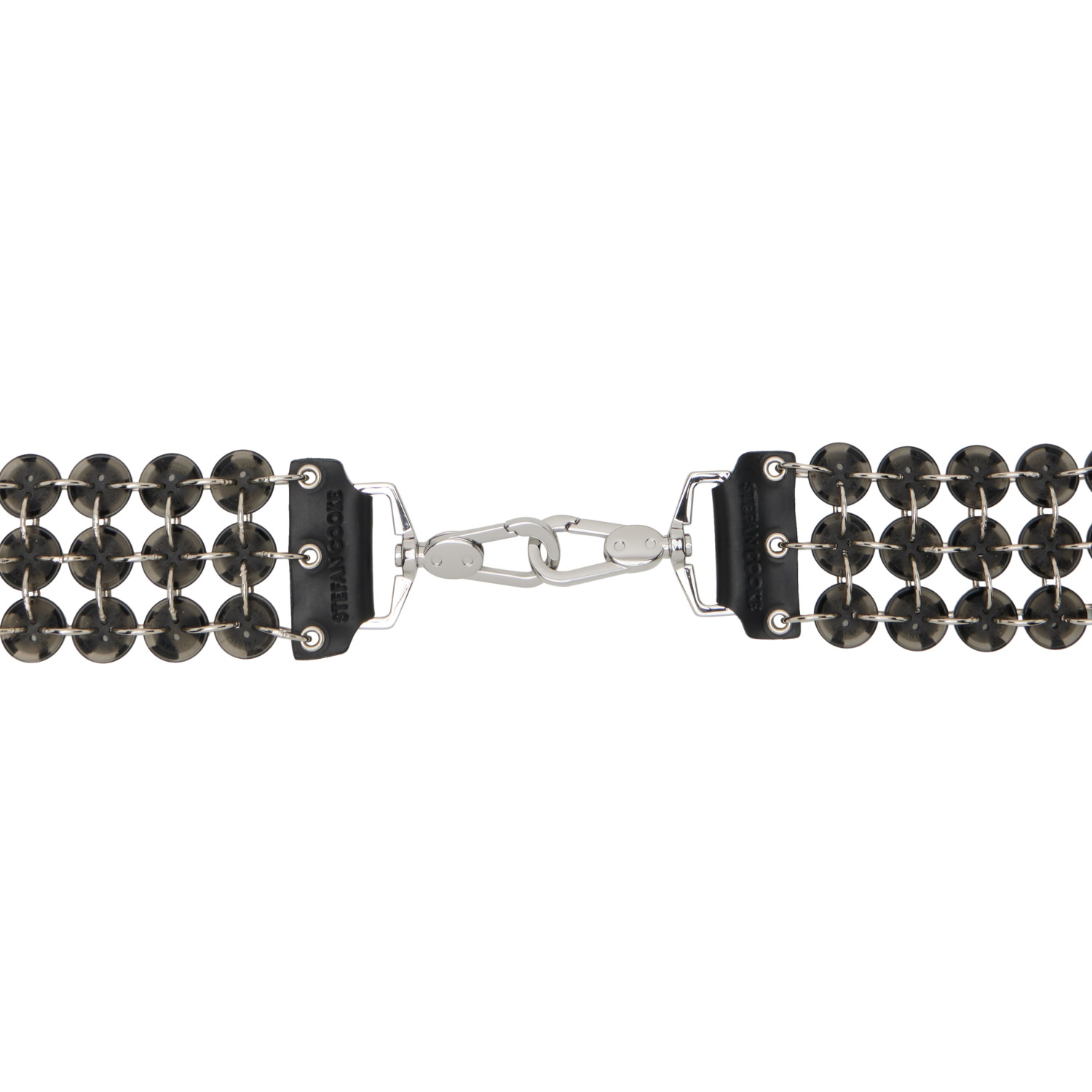 Stefan Cooke Black & Silver Button Bag Strap