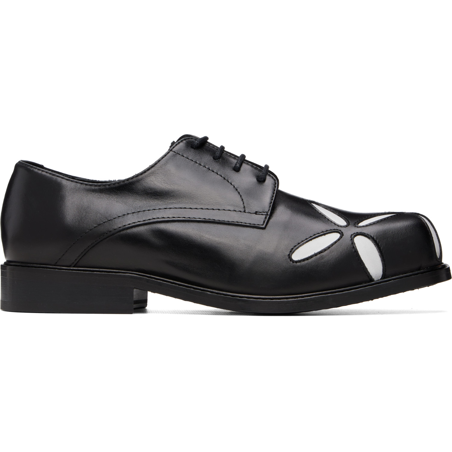 Stefan Cooke Black Slashed Square Toe Derbys