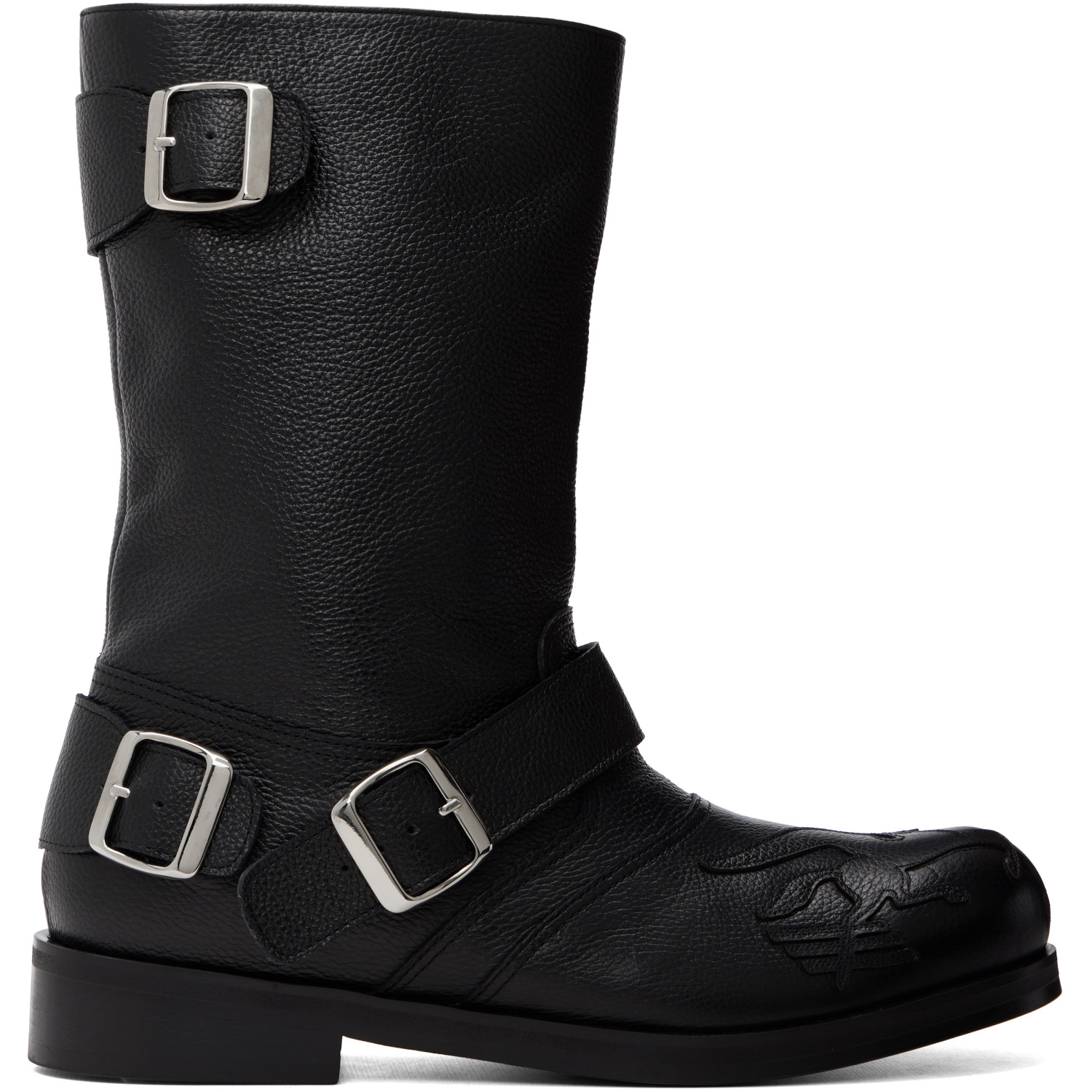 Stefan Cooke Black Pegasus Biker Boots
