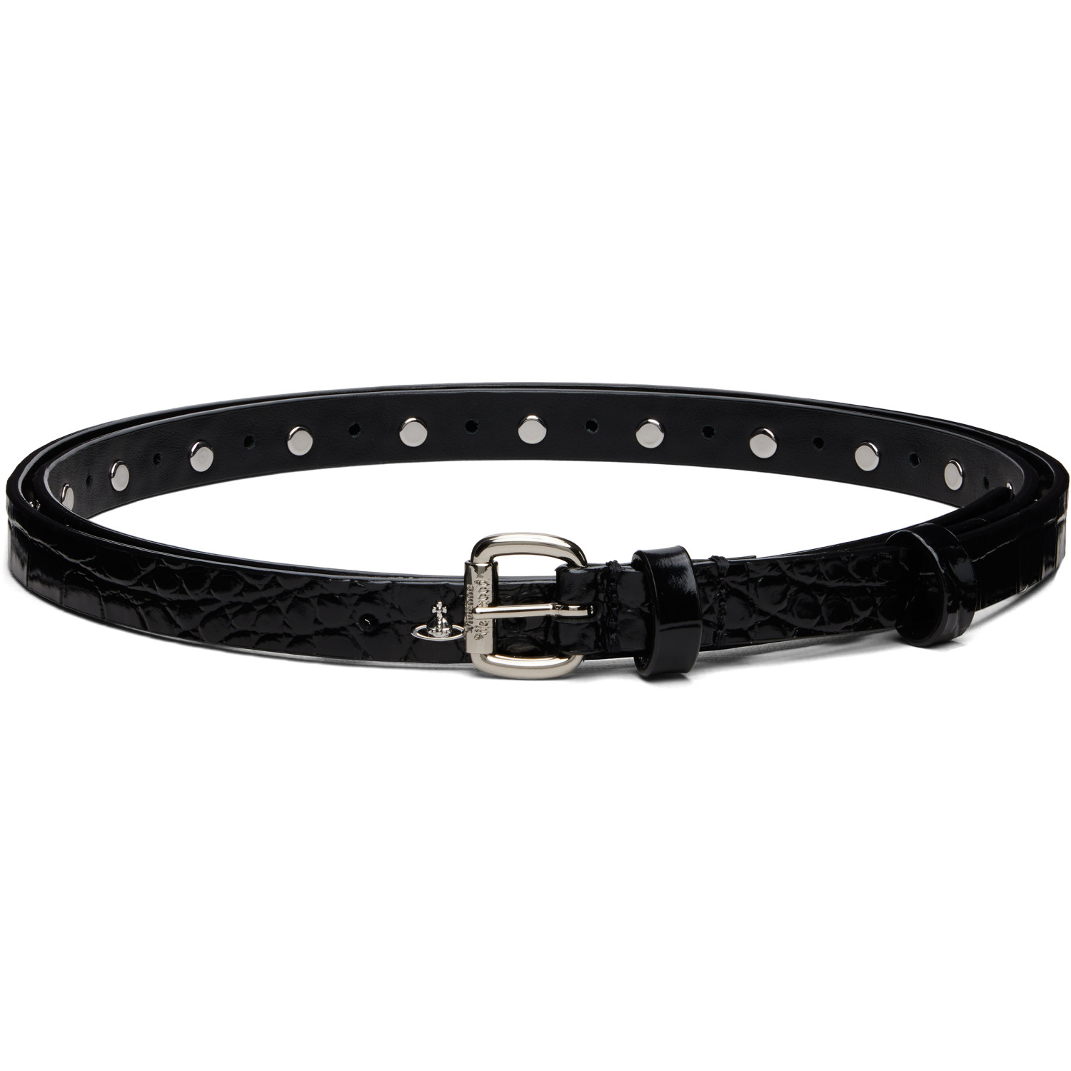 Vivienne Westwood Black Mini Alex Orb Stud Belt