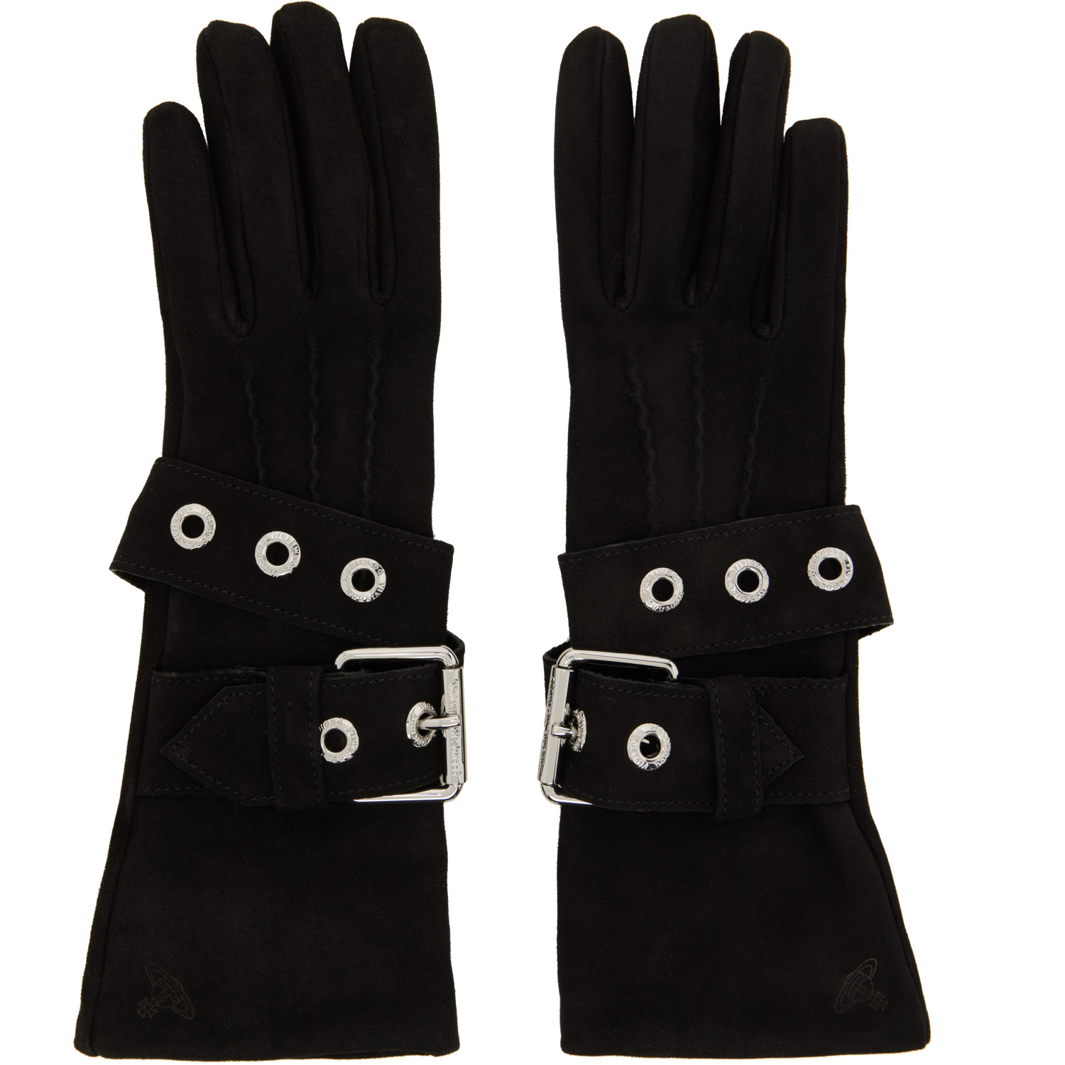 Vivienne Westwood Black Belt Buckle Gloves