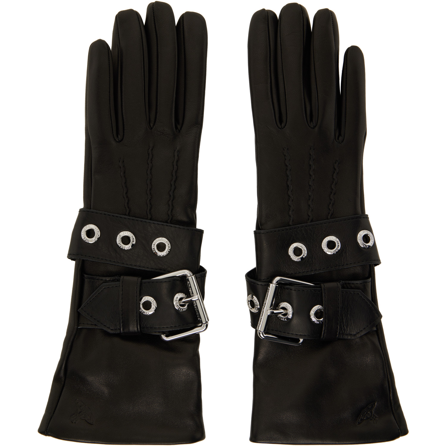Vivienne Westwood Black Belt Buckle Gloves