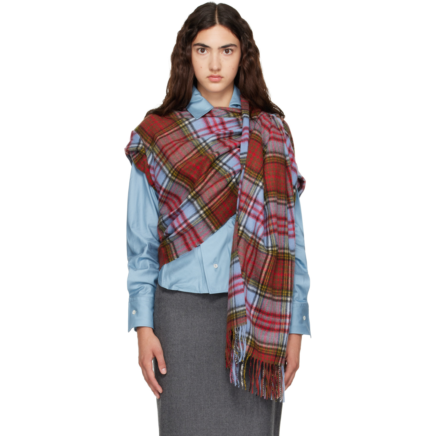 Vivienne Westwood Blue & Red Bolero Shawl
