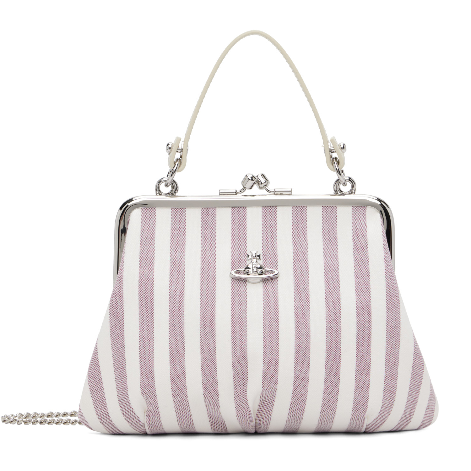 Vivienne Westwood Burgundy & White Granny Frame Bag