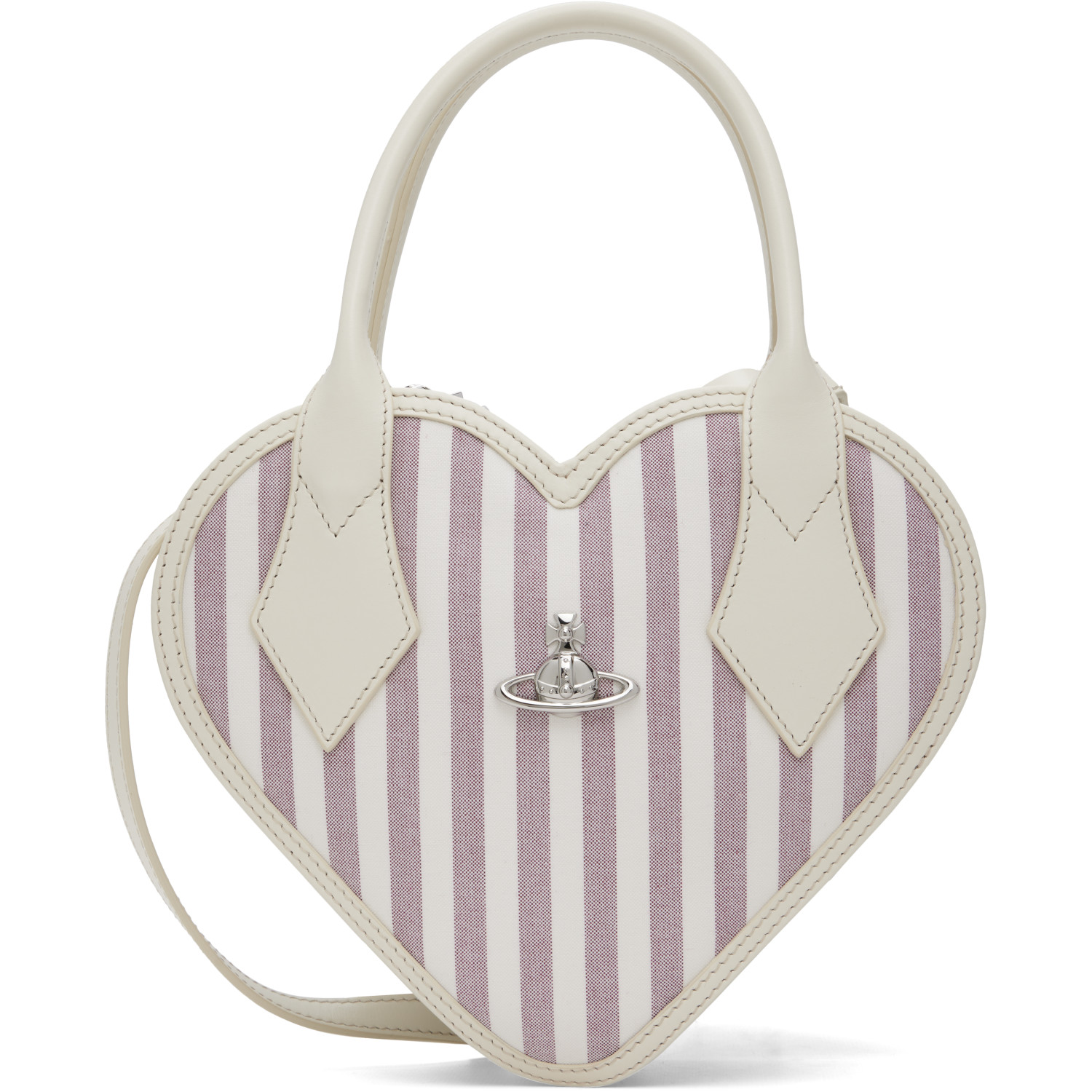 Vivienne Westwood Off-White & Purple Josephine Heart Crossbody Bag