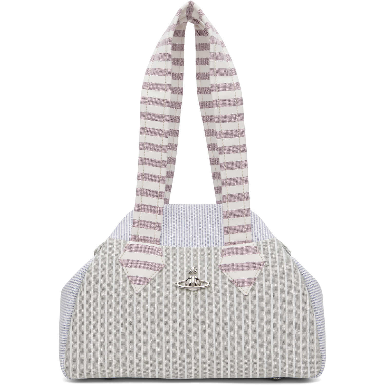 Vivienne Westwood Navy & Gray Yasmine Medium Archive Hand Bag