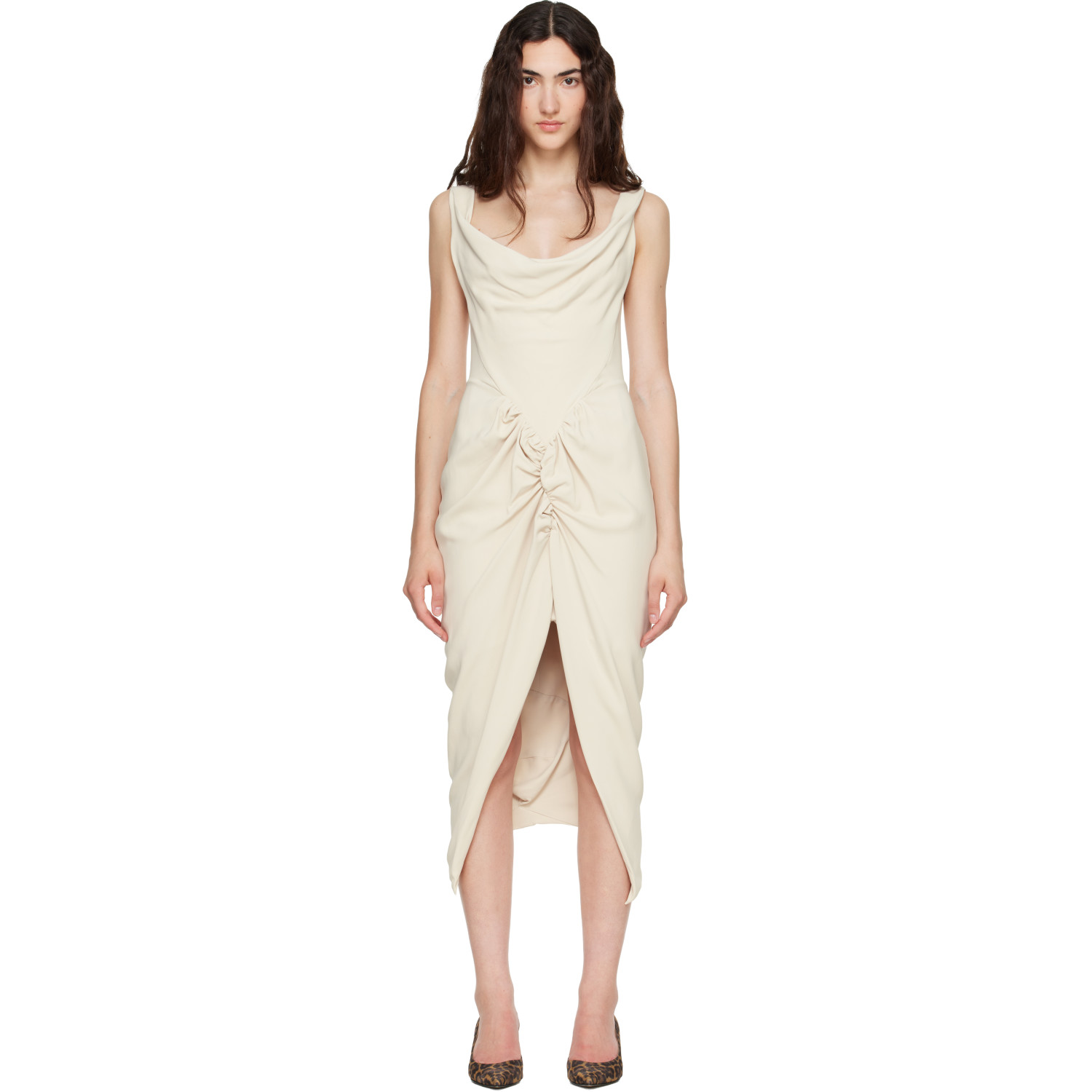 Vivienne Westwood Beige Panther Midi Dress