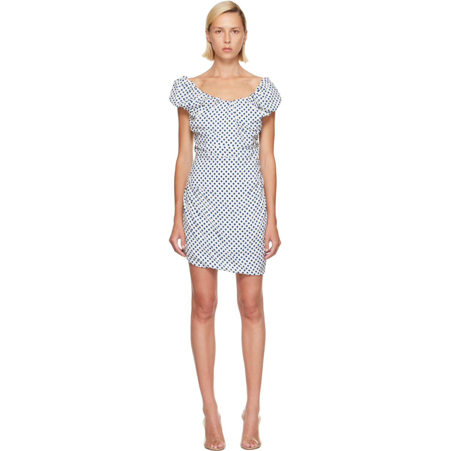 Vivienne Westwood White & Blue Twisted Ginnie Minidress
