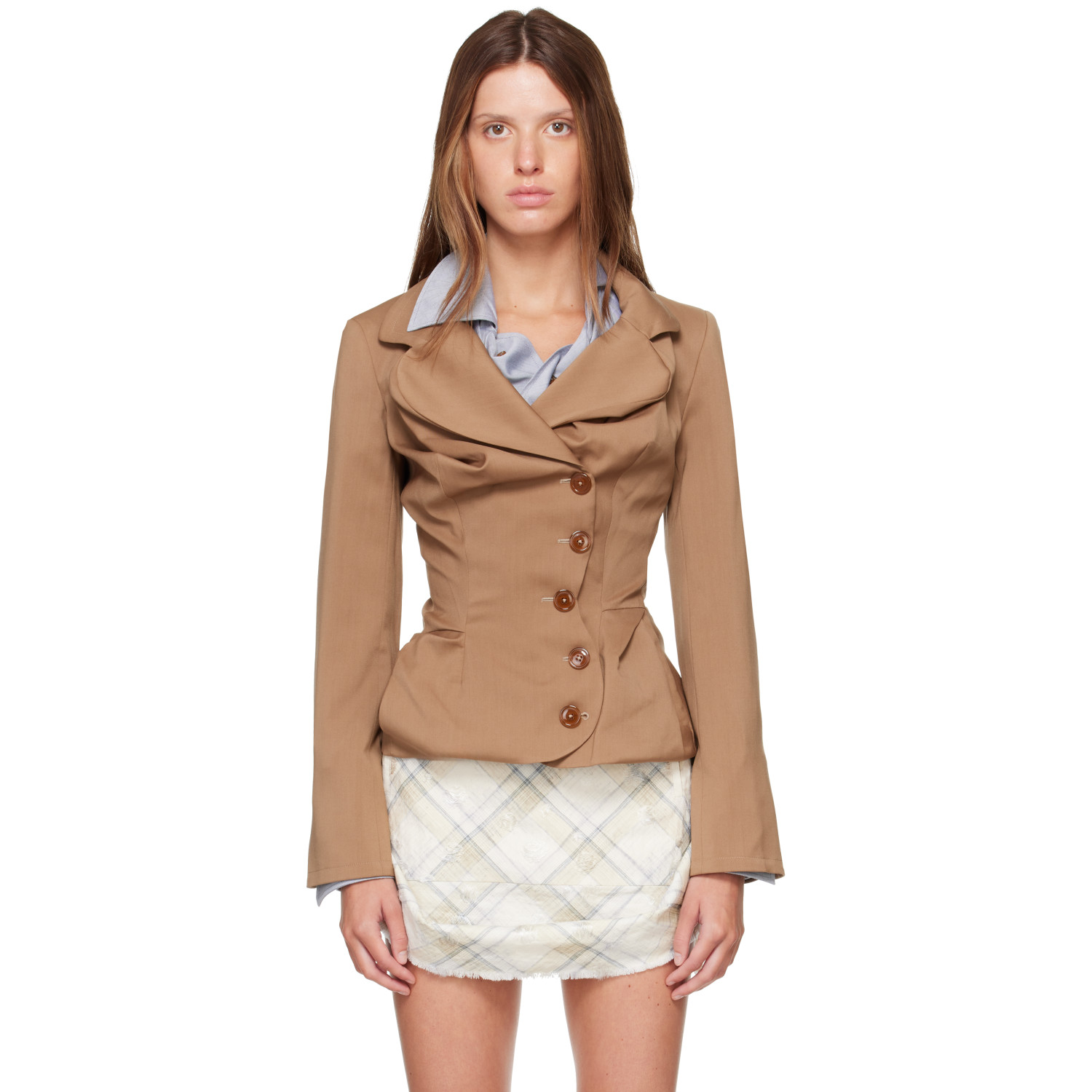Vivienne Westwood Beige Drunken Tailored Blazer