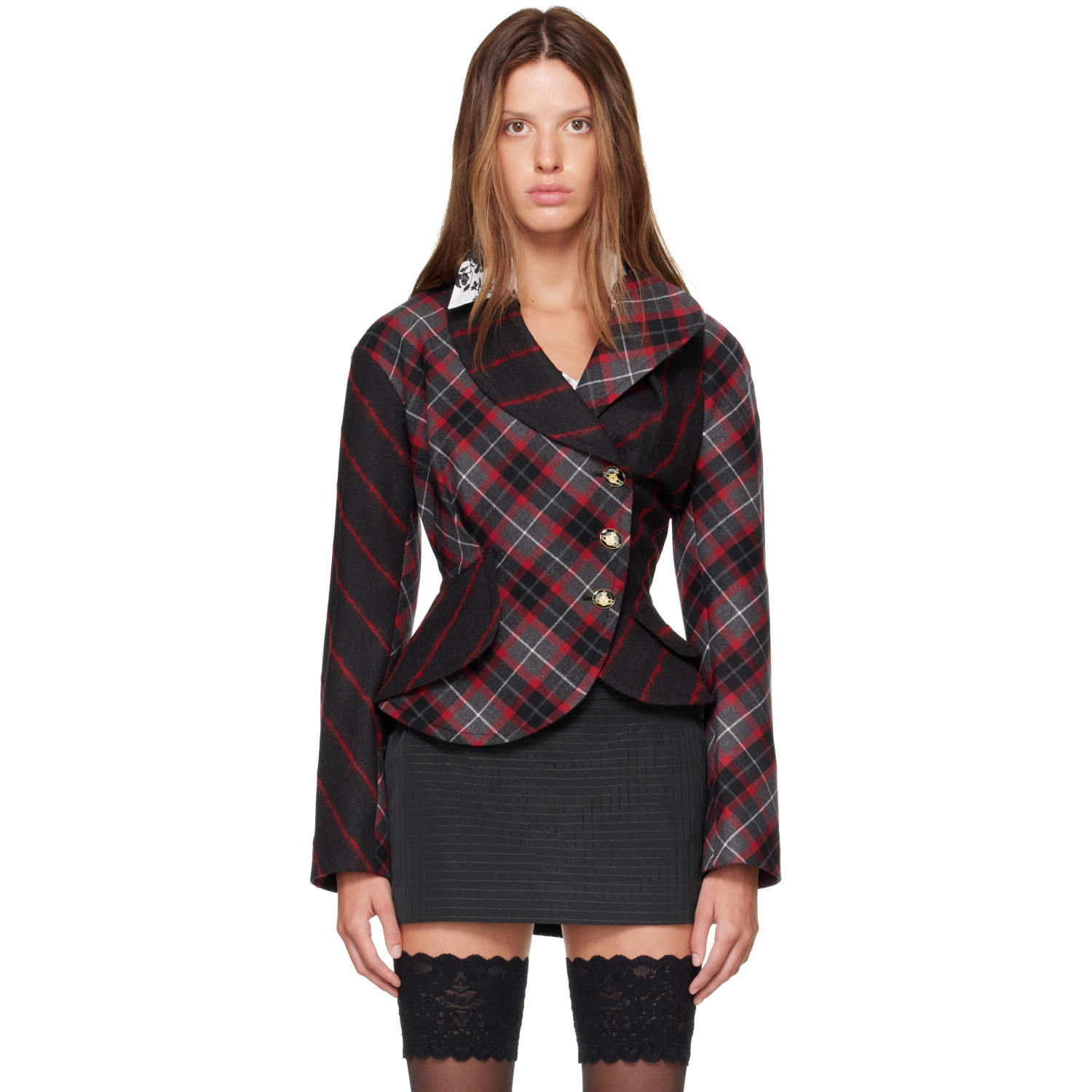 Vivienne Westwood Gray & Red Stromy Jacket