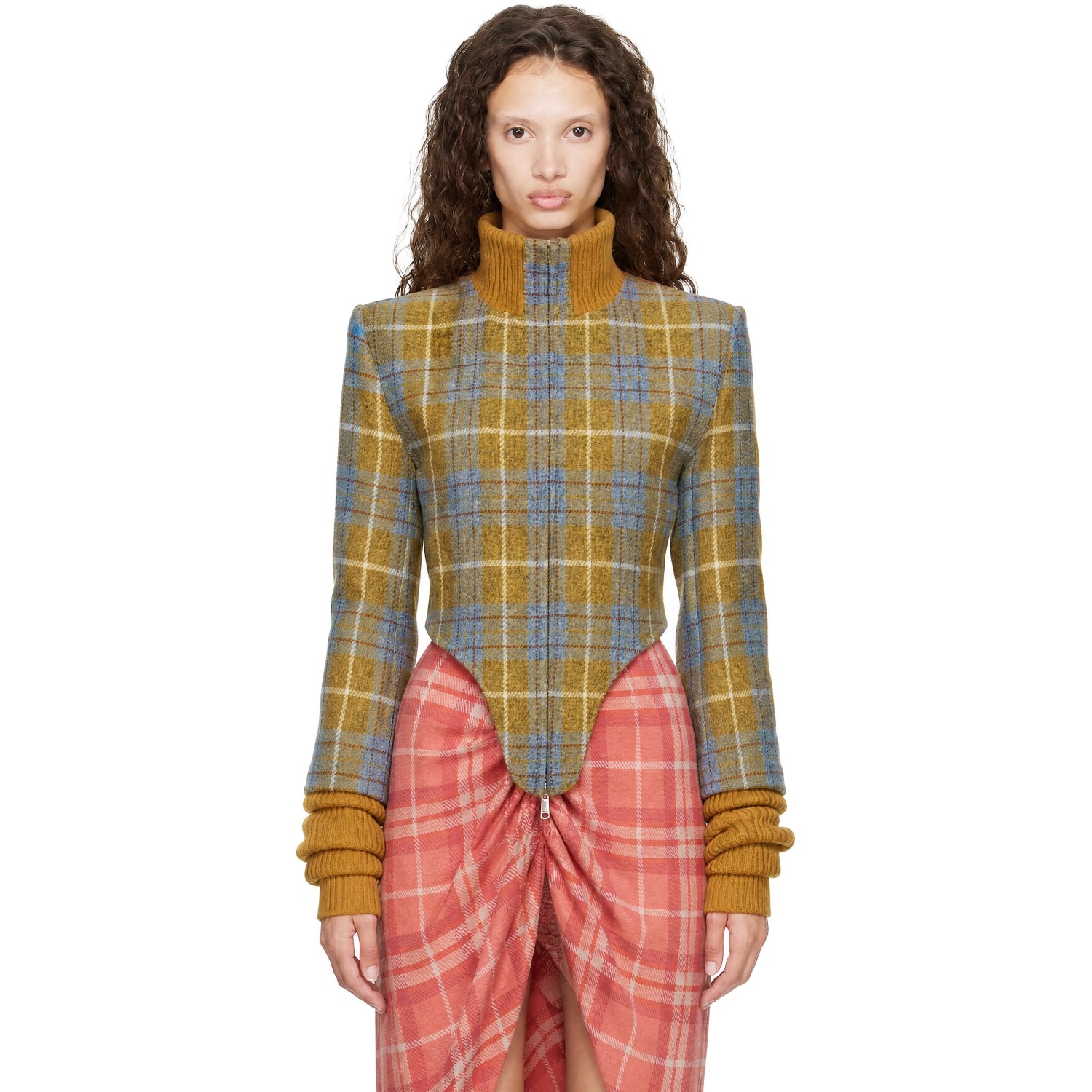 Vivienne Westwood Yellow & Blue Historical Bomber Jacket