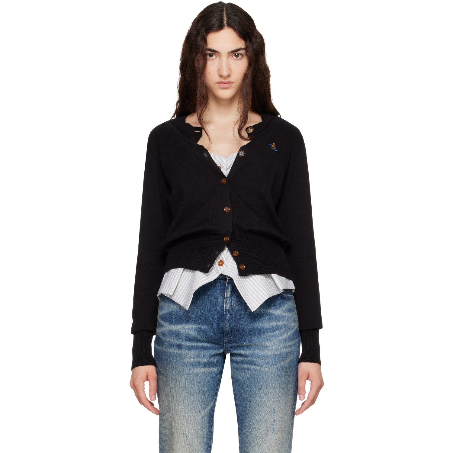 Vivienne Westwood Black Bea Cropped Cardigan