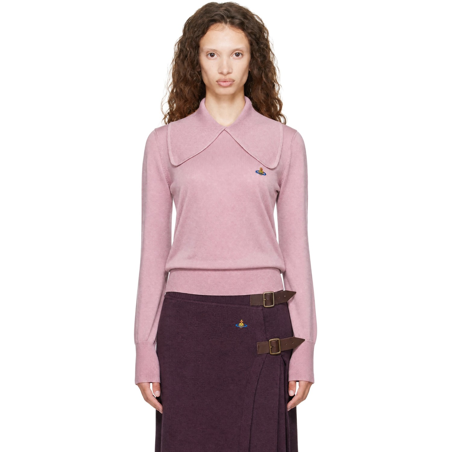 Vivienne Westwood Pink Tie Bea Long Sleeve Polo