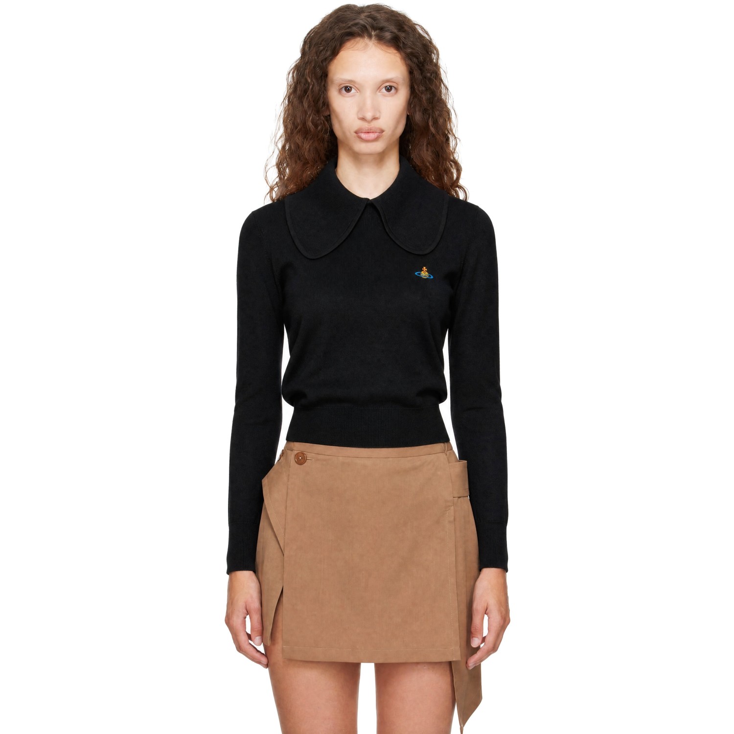 Vivienne Westwood Black Tie Bea Long Sleeve Polo