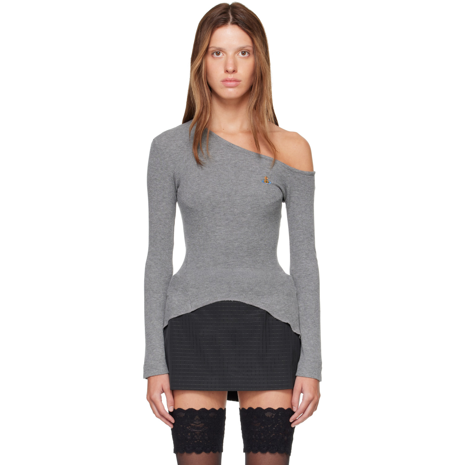 Vivienne Westwood Gray Long Sleeve Orgy Shoulder T-shirt
