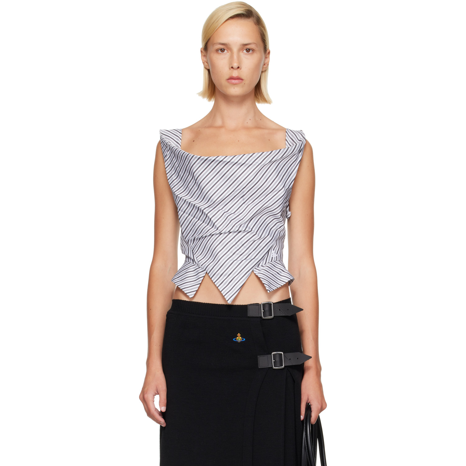 Vivienne Westwood Gray & White Sunday Top