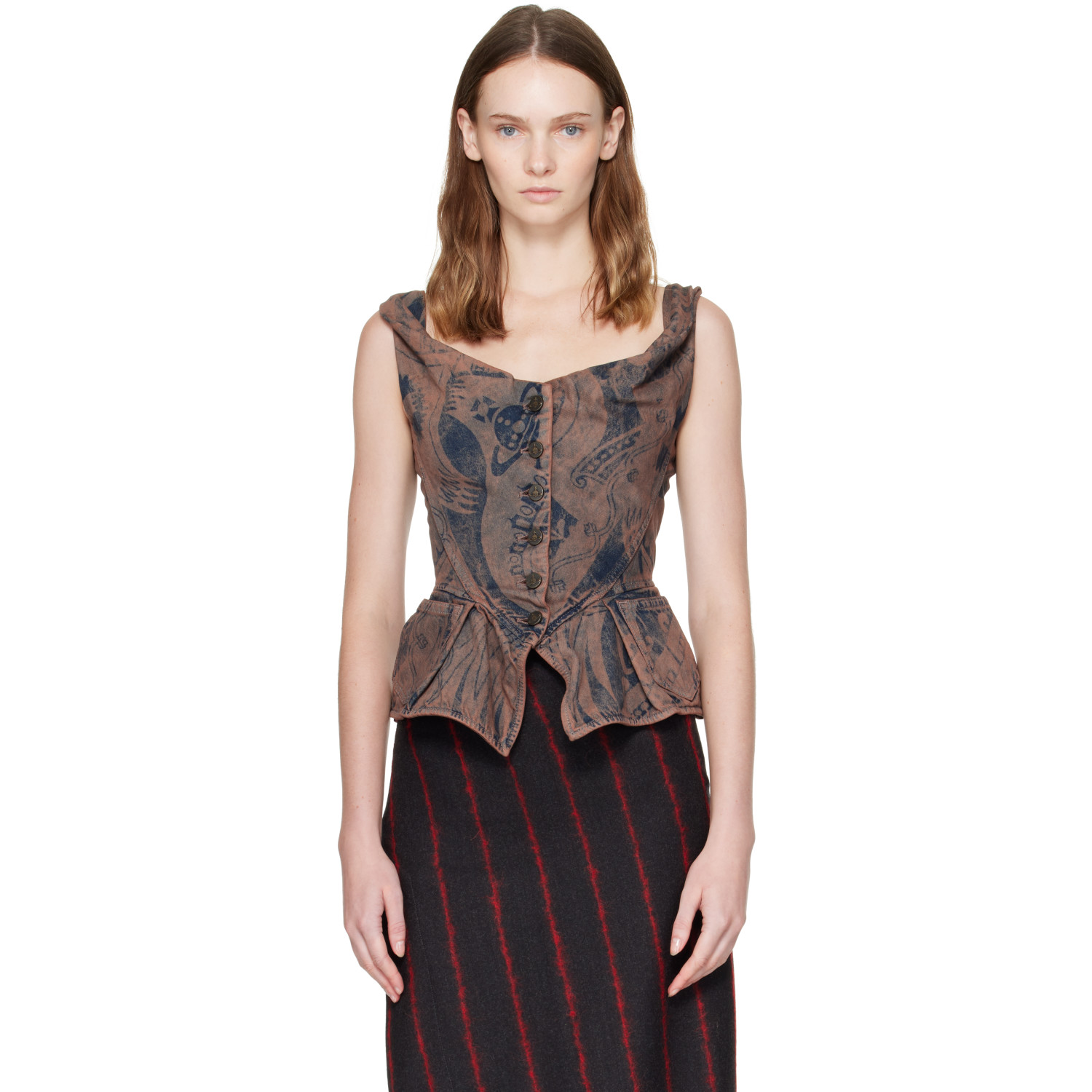 Vivienne Westwood Blue & Brown Monday Denim Vest