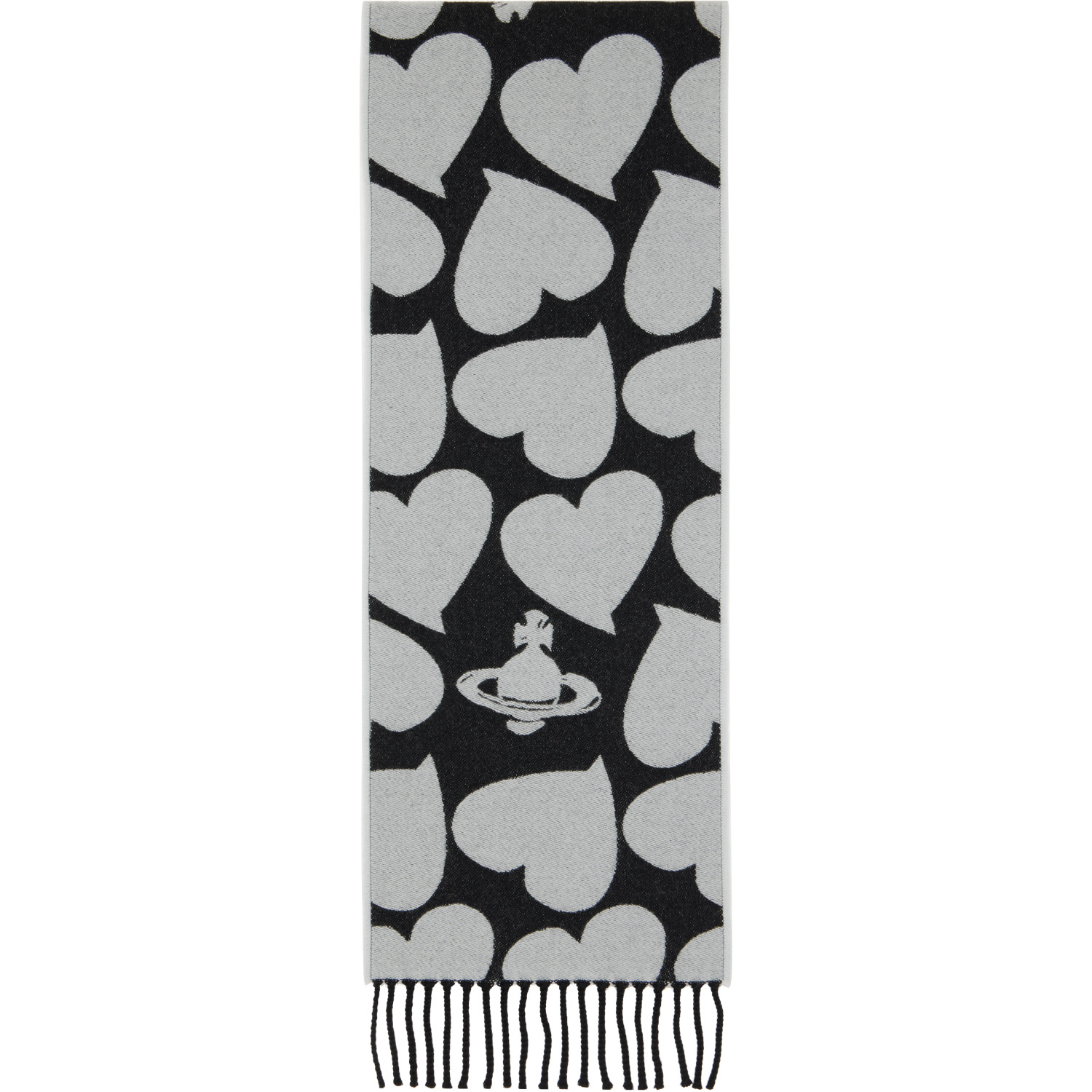 Vivienne Westwood Black & Gray Thin Scarf