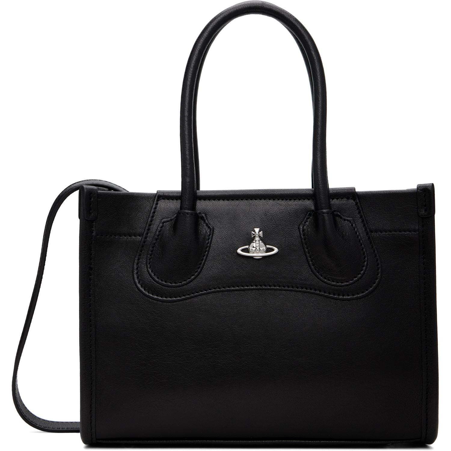 Vivienne Westwood Black Troy Small Tote Crossbody Bag