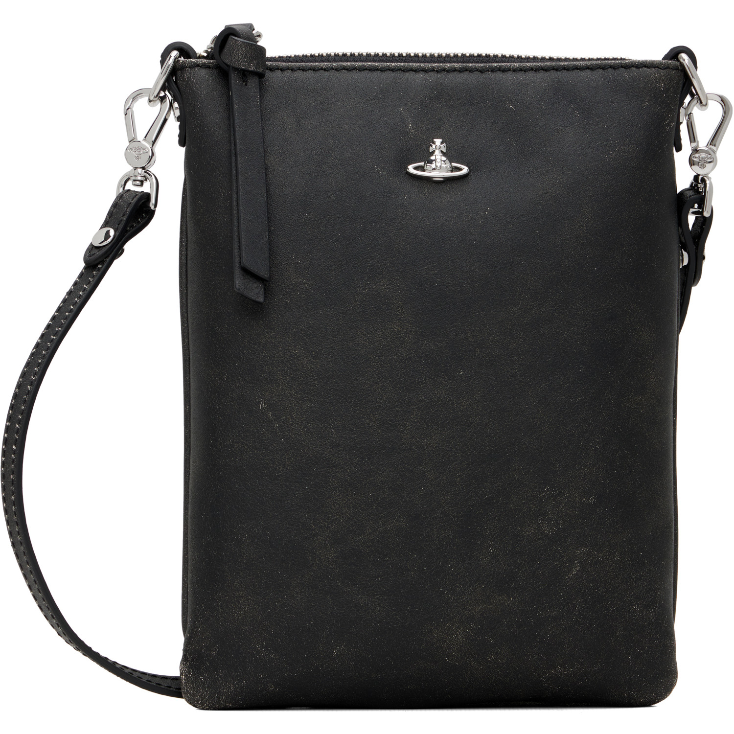Vivienne Westwood Black Slim Squire Crossbody Pouch