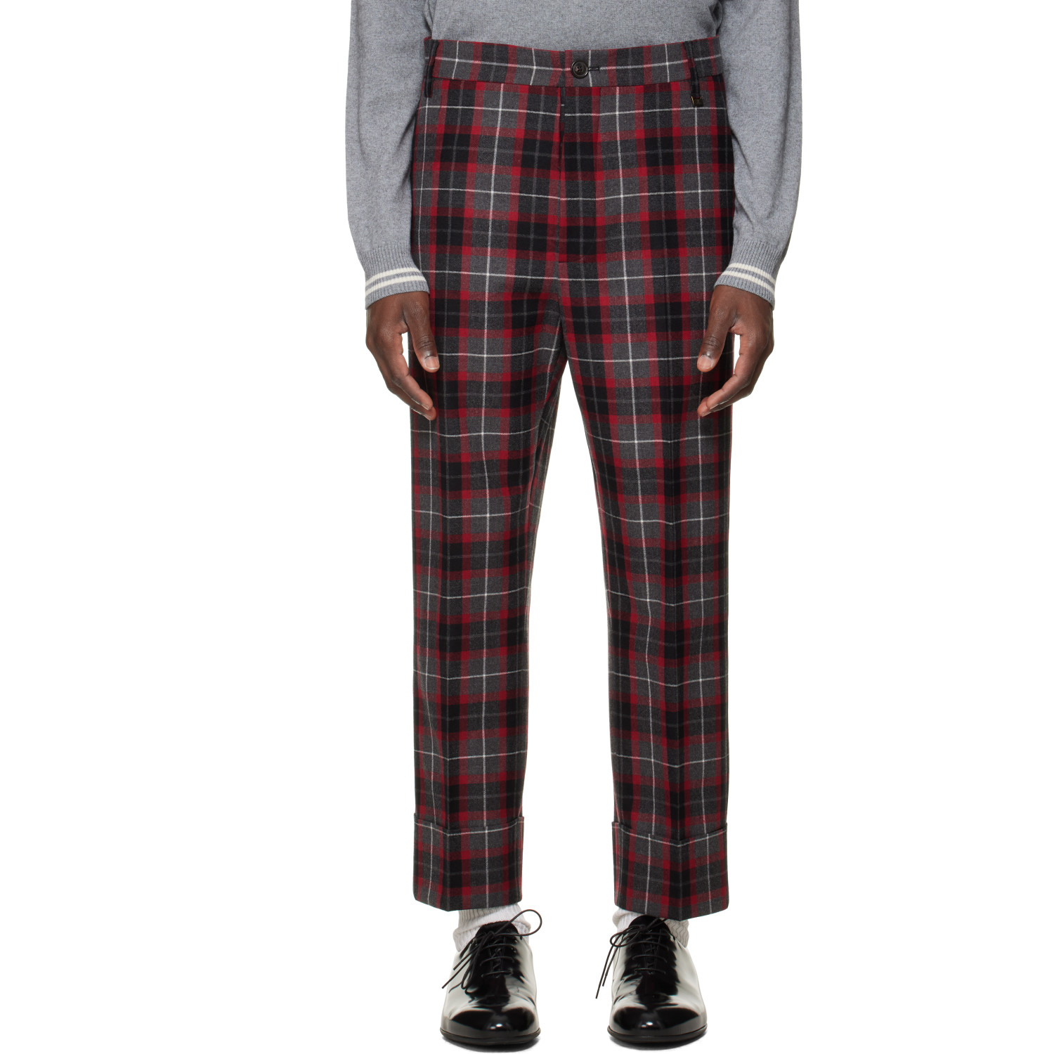 Vivienne Westwood Red & Gray George Turn-Up Trousers