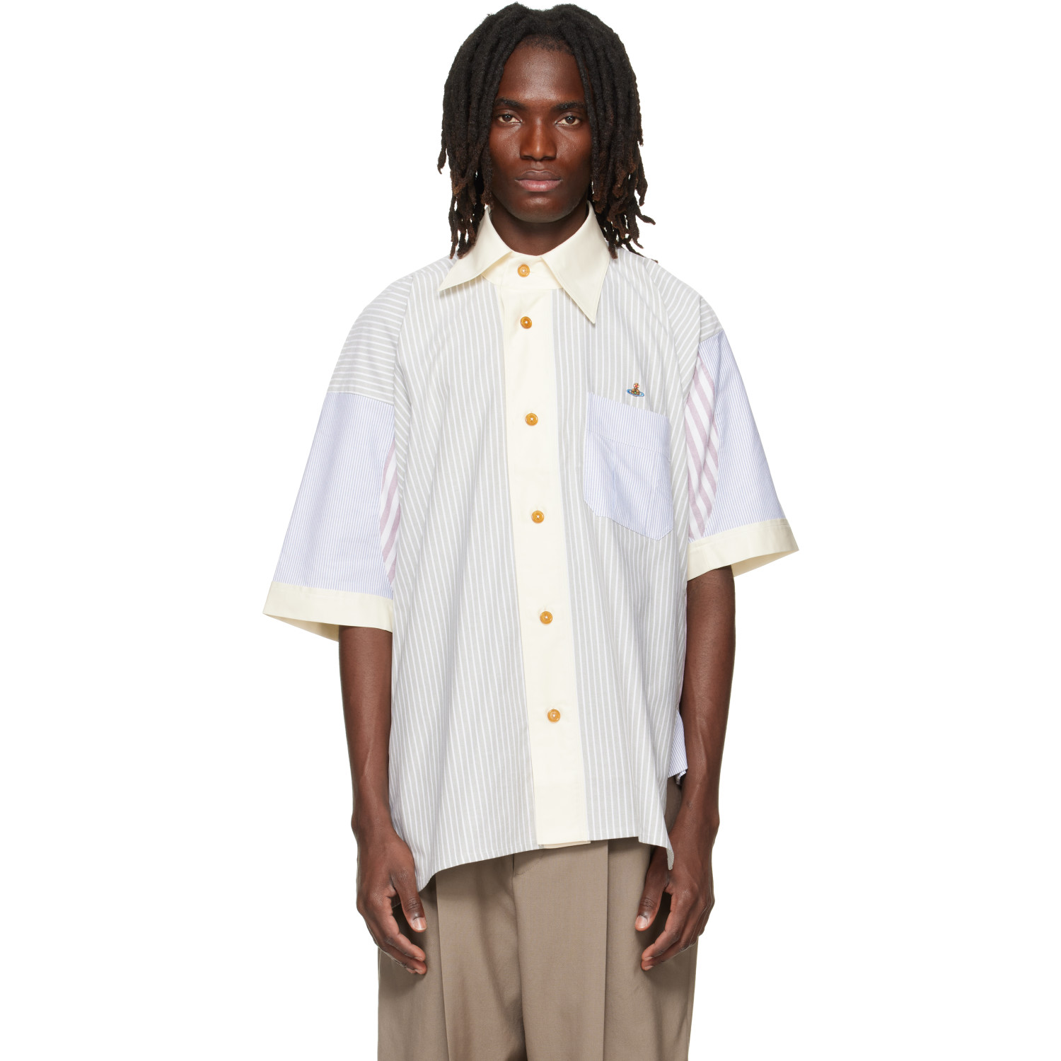 Vivienne Westwood White S/S Asymmetric Collar Shirt