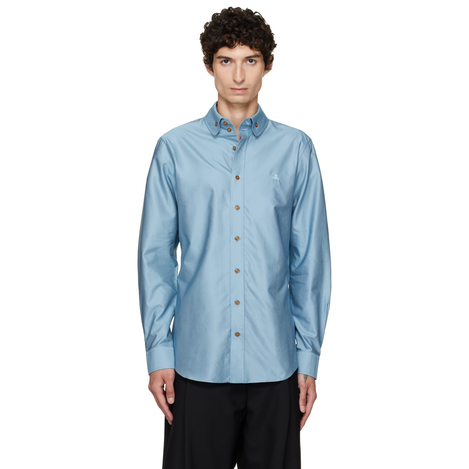 Vivienne Westwood Blue Two Button Krall Shirt