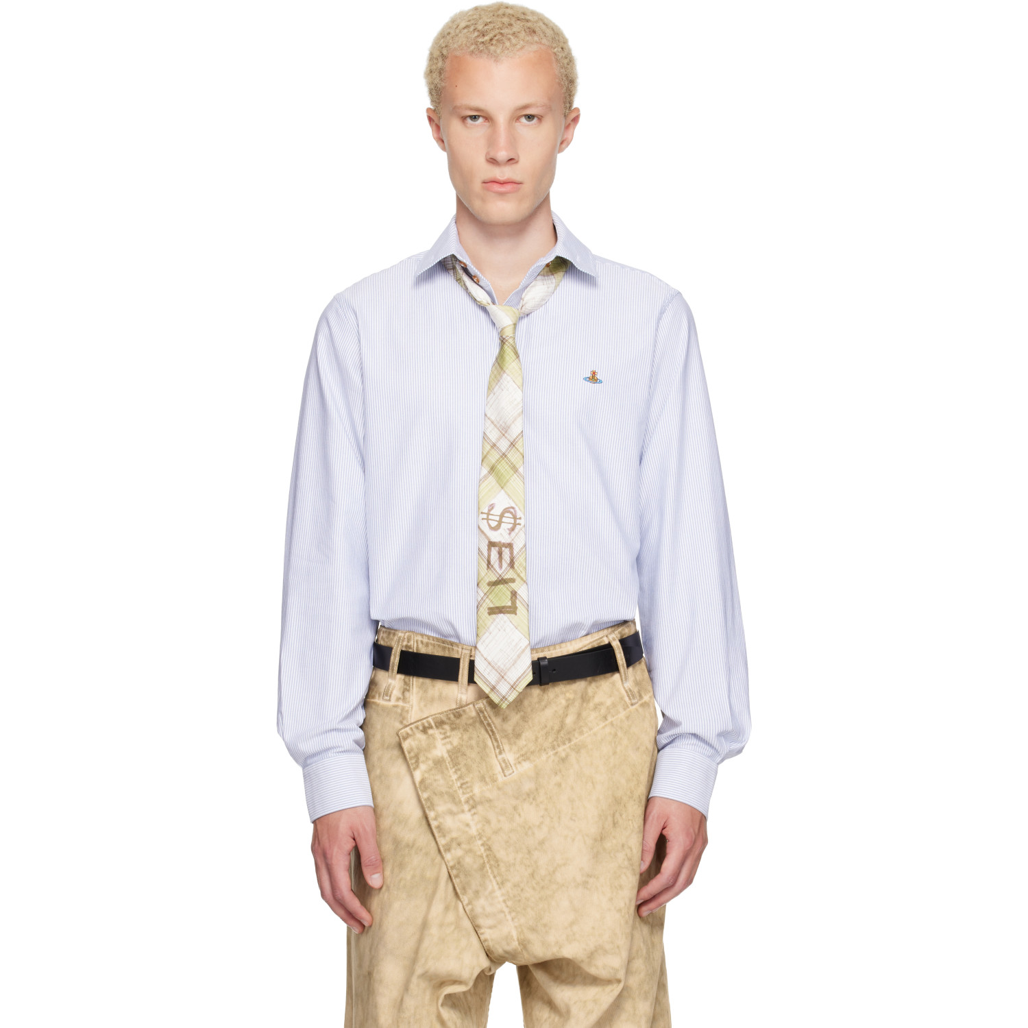Vivienne Westwood Blue & White Two Button Krall Shirt