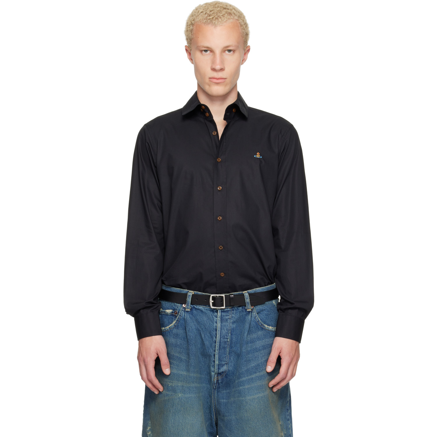 Vivienne Westwood Black Two Button Krall Shirt