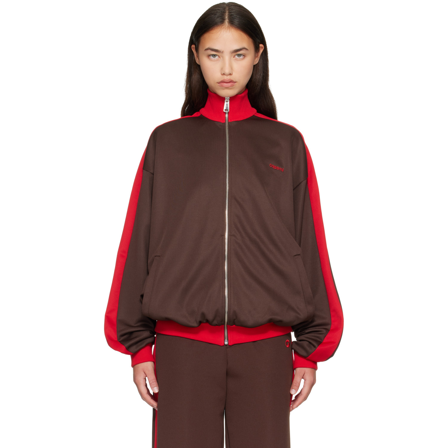 Coperni Brown Oversized Track Jacket