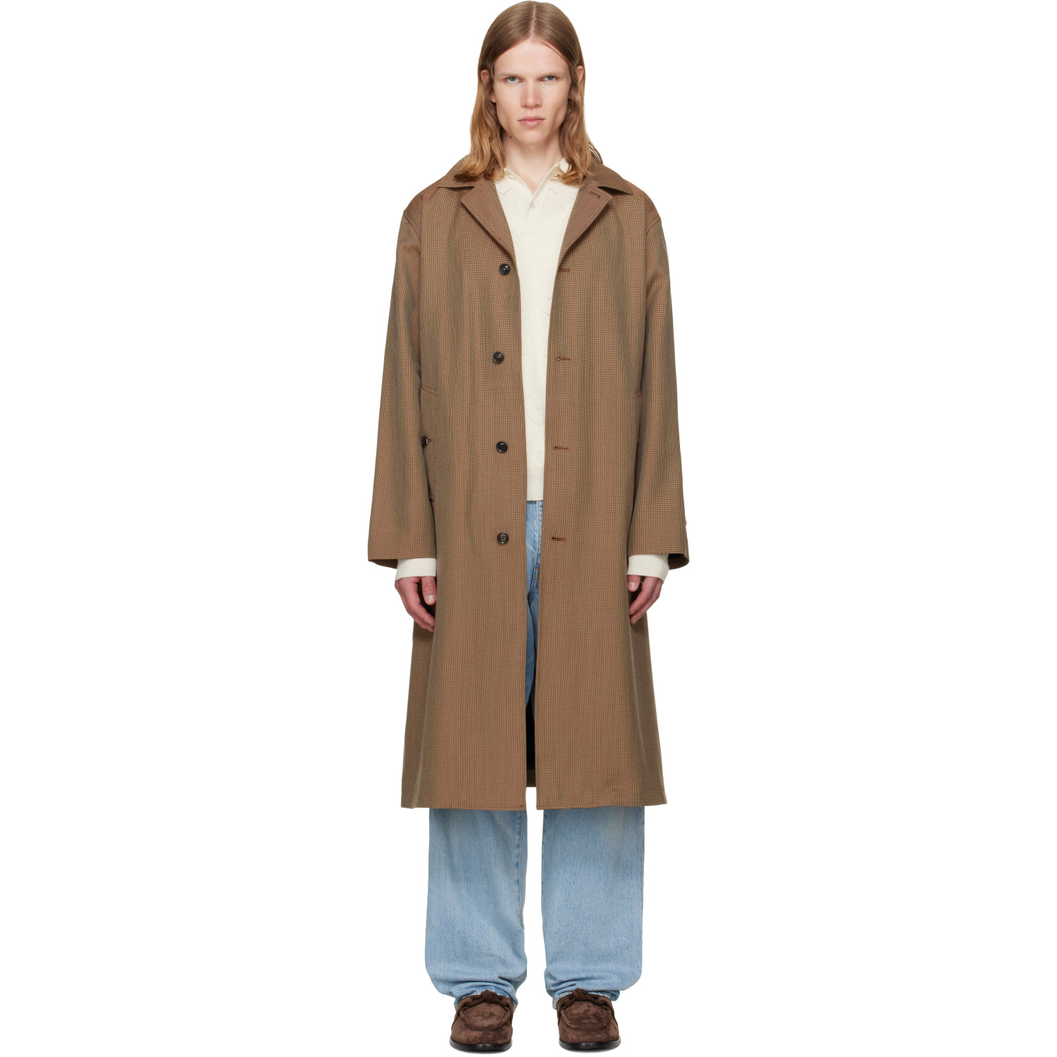 vowels Beige Spit Raglan Coat