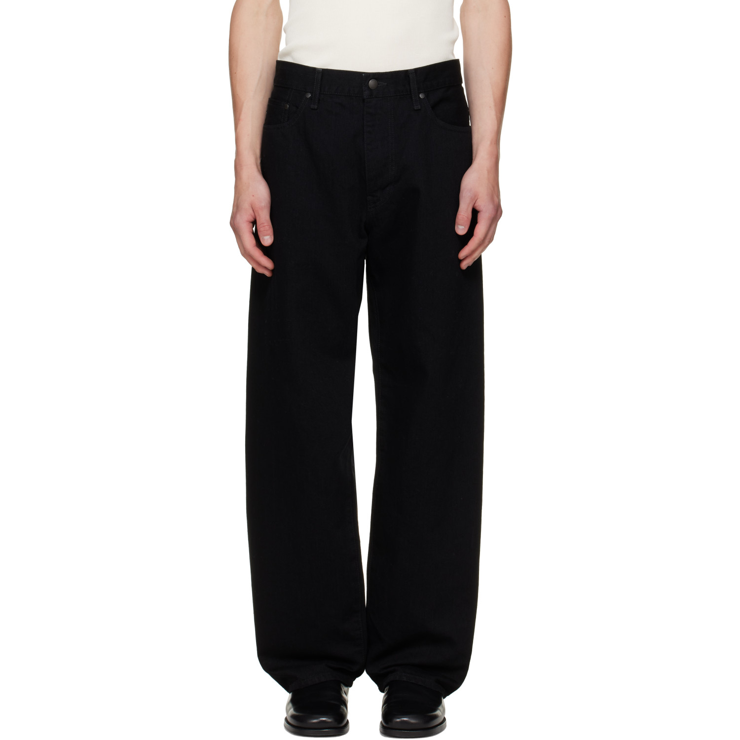 vowels Black Baggy Jeans
