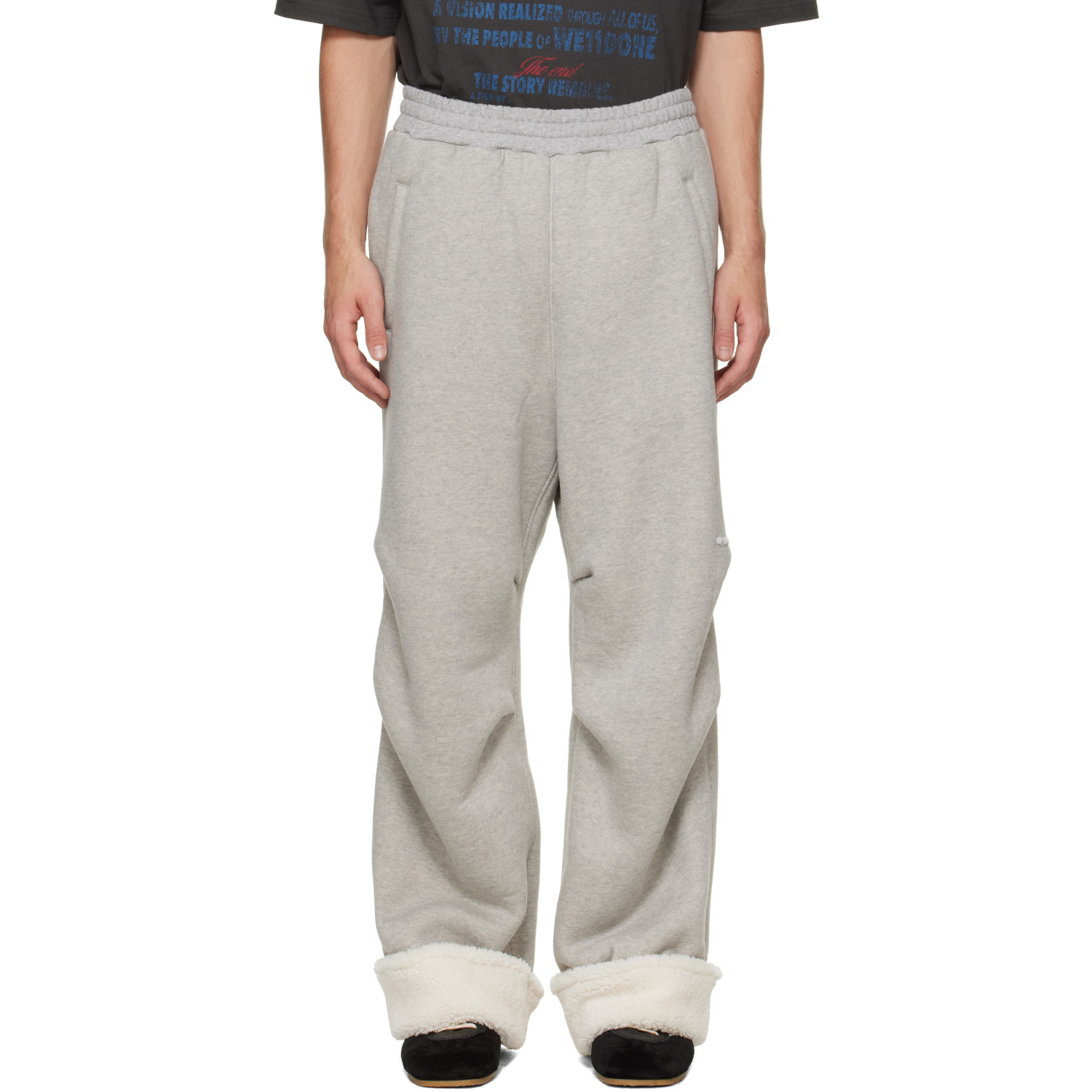 We11done Gray Sherpa Fleece Sweatpants